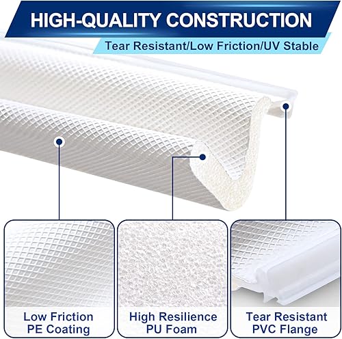 Miniatura 4 de Burlete de sellado de puerta para marco de puerta, burlete de espuma "Q" de 26 pies con ranura de brida de PVC para puertas y ventanas, sellos de