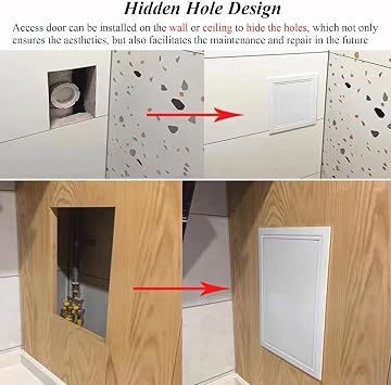 Access Panel for Drywall Small Access Panel Covers for Wall, Clip Design Wall Hole Cover Removable, Metal Revision Door for Bathroom/Shower, Cable Entry Cover(White,18x18cm/7x7in)