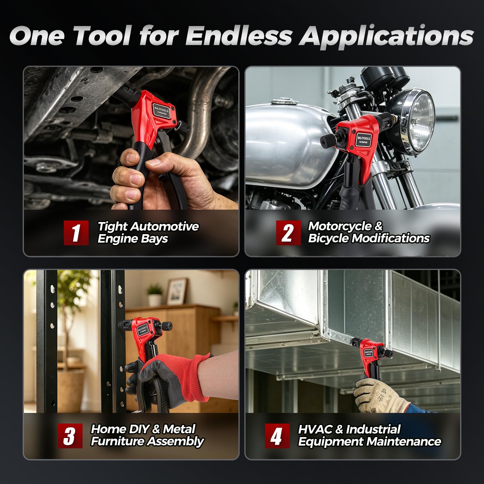 BILITOOLS Rivet Nut Tool Kit - Easy Installation -8 BILITOOLS Rivet Nut Tool Kit - Easy Installation -8
