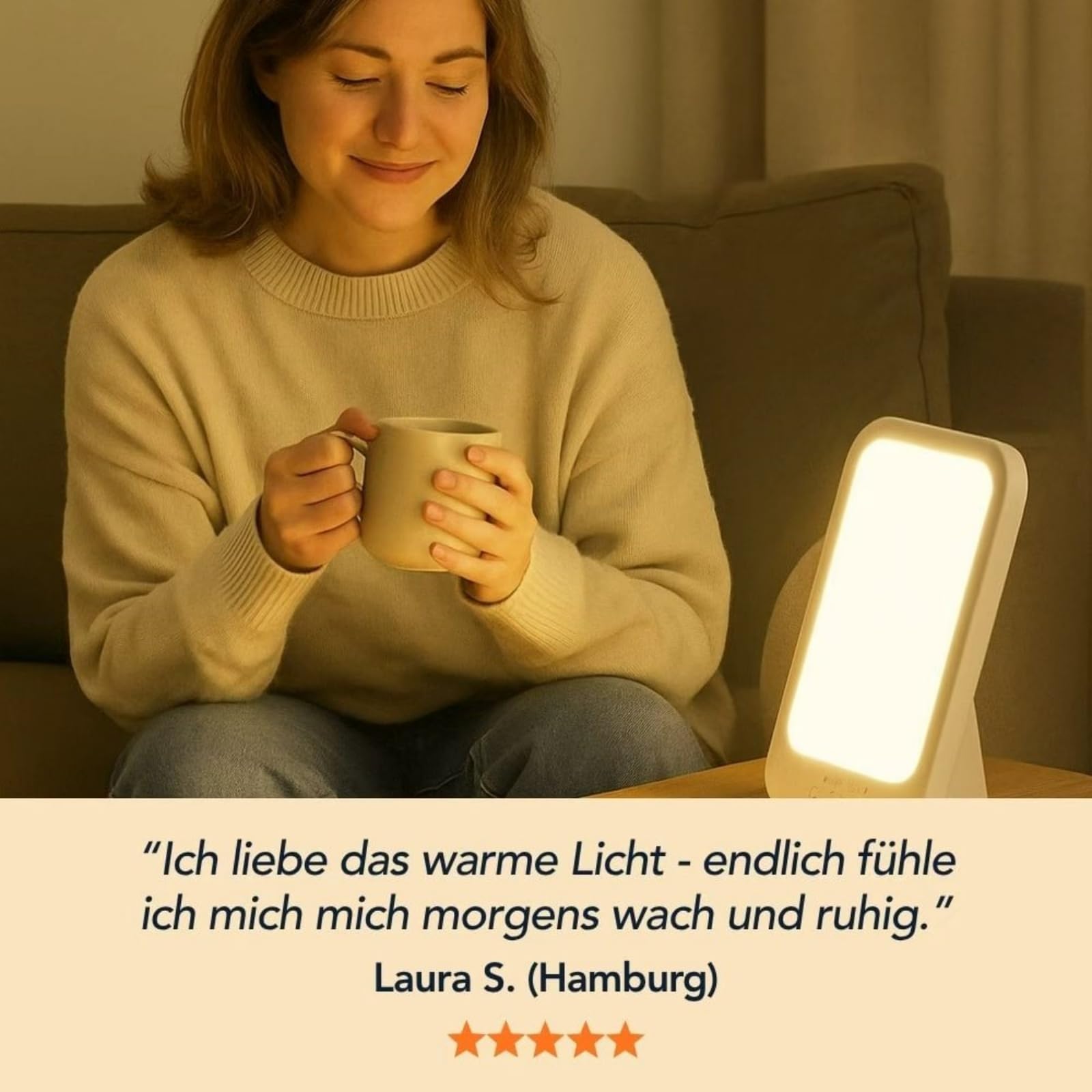 beyerswerk Mehr Energie & Fokus – auch im Winter，LED-Lichttherapielampe mit 3 Farbtemperaturen, 10 Helligkeitsstufen und 6 Timer-Einstellungen, um Ihre Stimmung zu heben