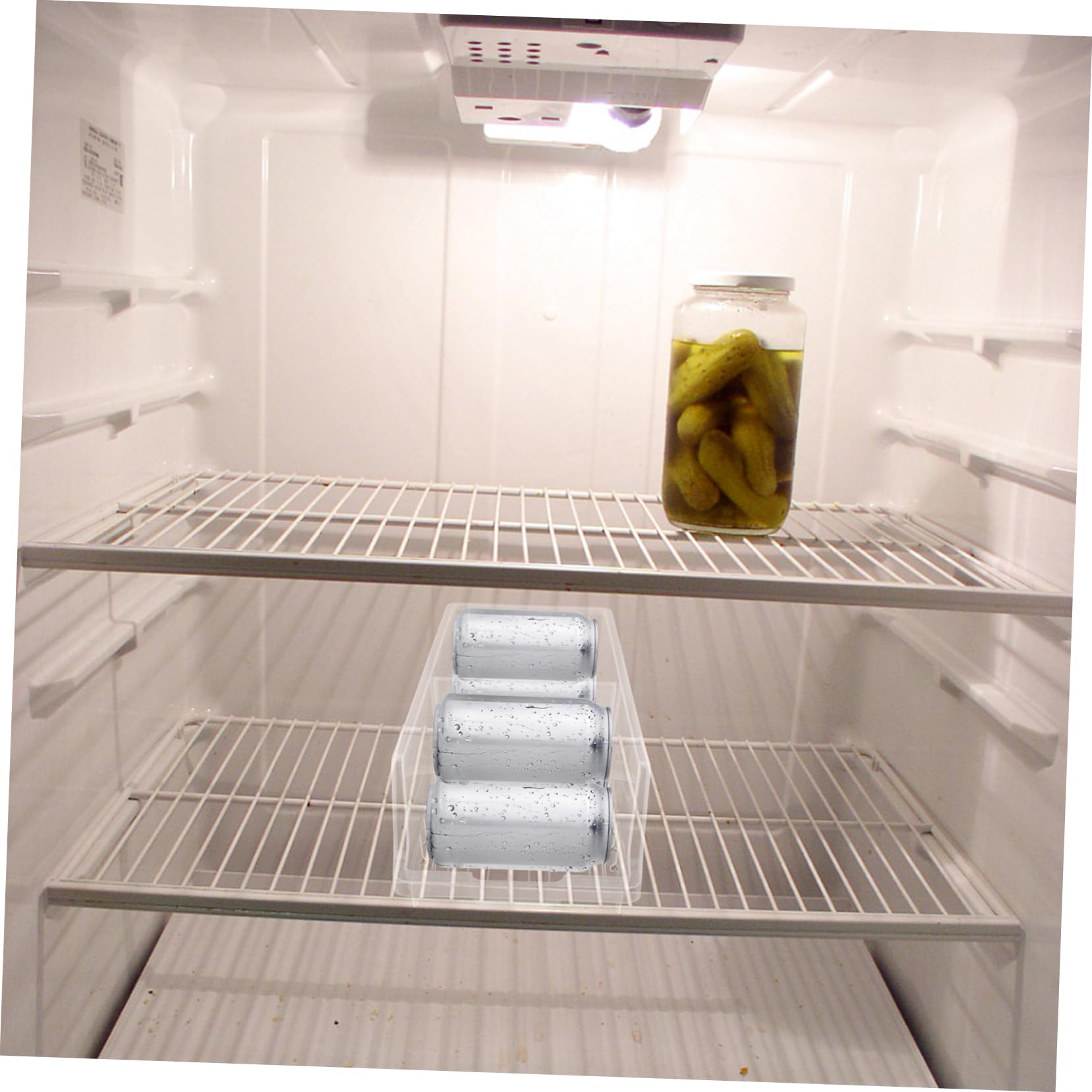SOLUSTRE Dispensador de Latas para Frigorífico PP Blanco Apilable