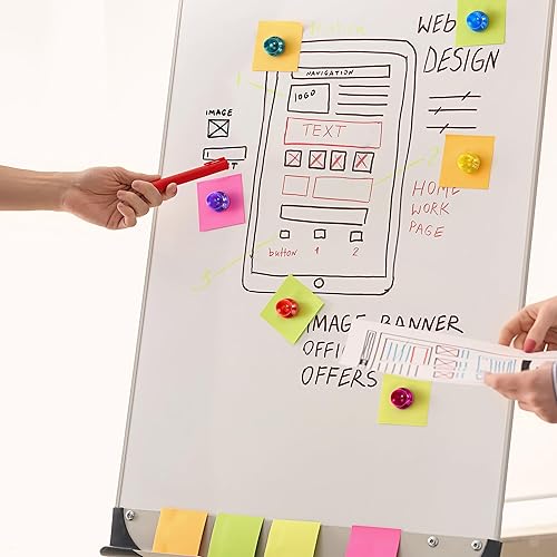 Miniatura 4 de Mini pizarrón blanco colorido fuerte imán, pasadores de empuje magnéticos para refrigerador, artículos esenciales de oficina, escuela y cocina. 8