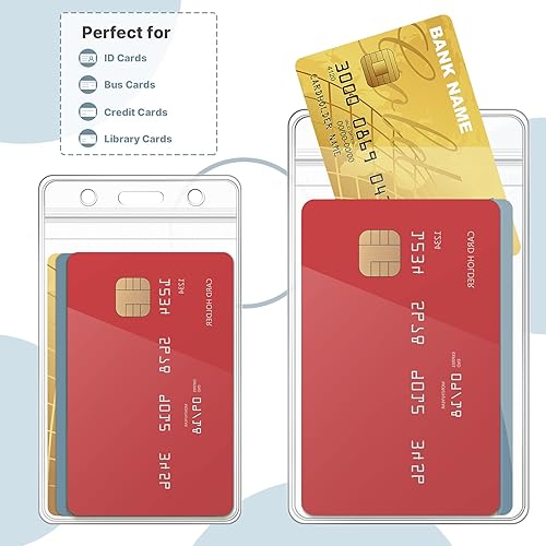 Miniatura 4 de 150 piezas de tarjetero de identificación con nombre, plástico transparente vertical, tarjetero de identificación de PVC, funda vertical para