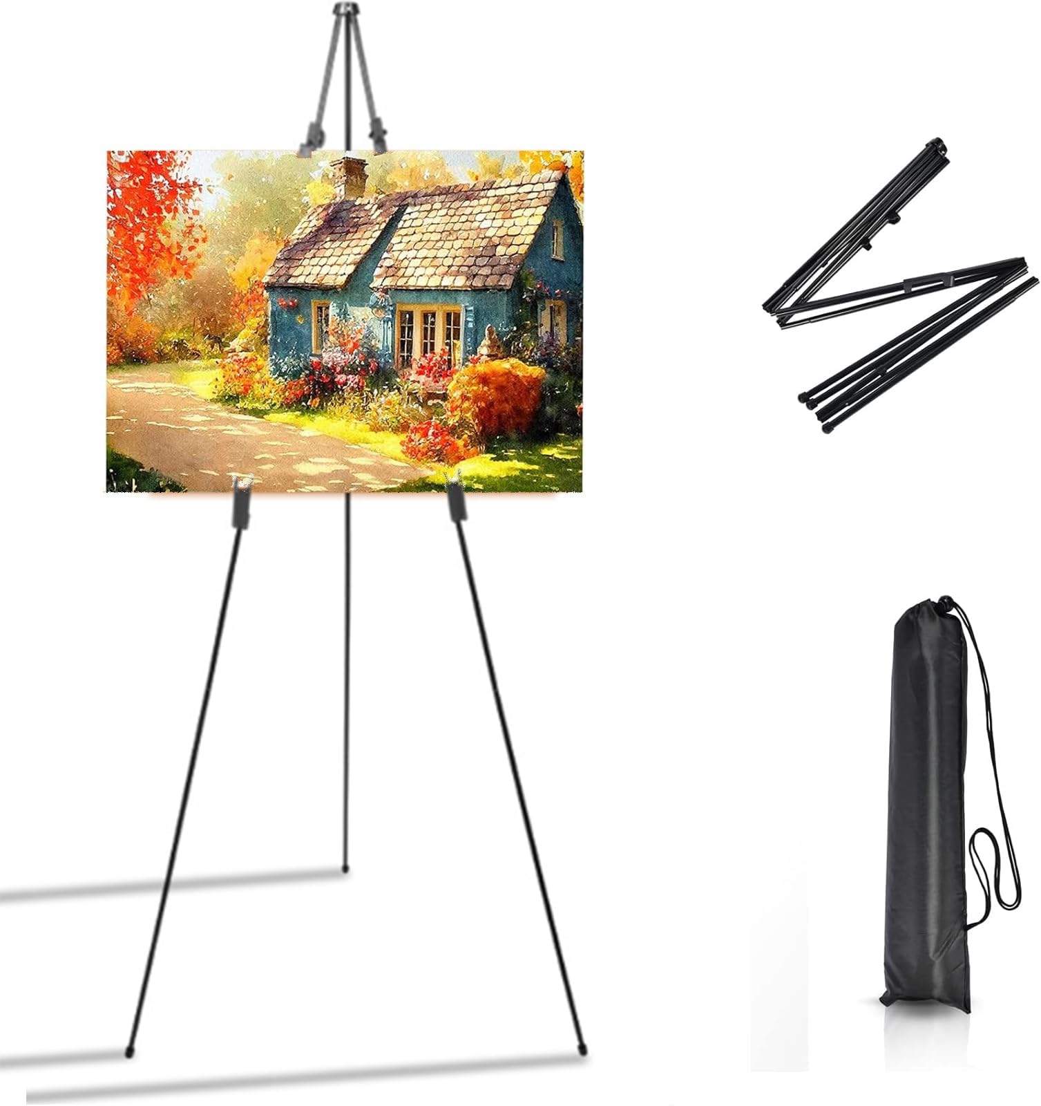 Portable Artist Easel Stand -68.3 In Canvas Stand Adjustable Height & Folding - Painting Easel with Bag - Art Drawing Easels for Painting Canvas, Wedding Signs, Poster, Tabletop Easels (Style 1)