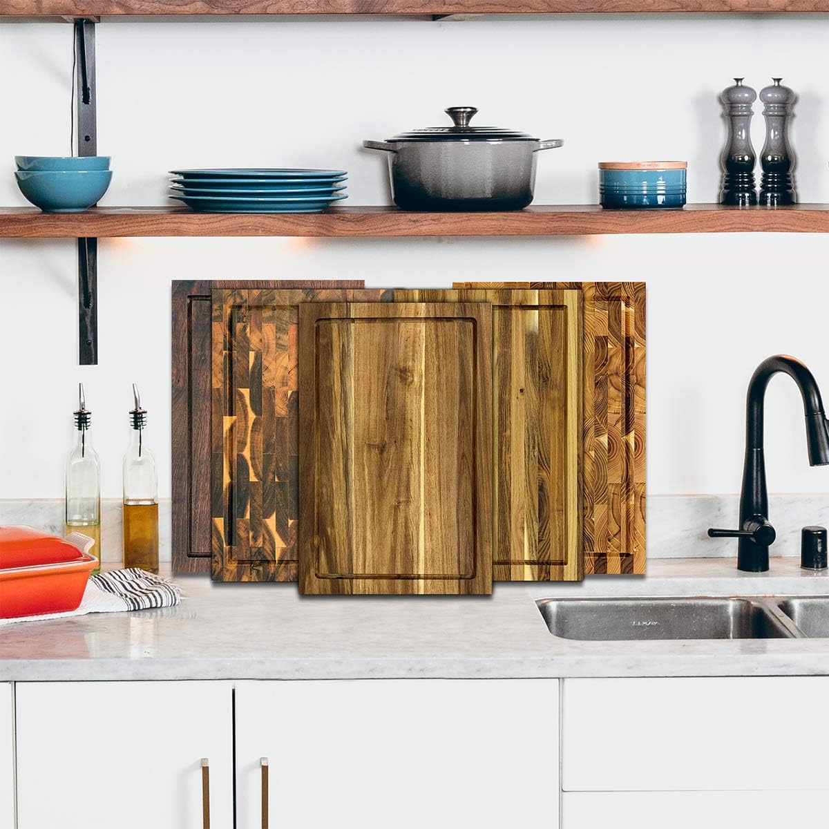 Tор Rаtеd Extra Large Wood Cutting Board 18x12x1.12 Butcher Block With Juice Groove & Gift Box (Teak End Grain) Buу 2 gеt 3 Extra Large Wood Cutting Board 18x12x1.12 Butcher Block With Juice Groove & Gift Box (Teak End Grain)