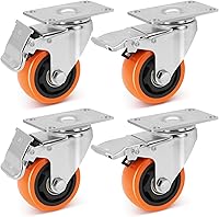 Vista 14 de W B D WEIBIDA Ruedas giratorias de 5 pulgadas con doble bloqueo, juego de 4 ruedas resistentes, rodamientos silenciosos, ruedas superiores