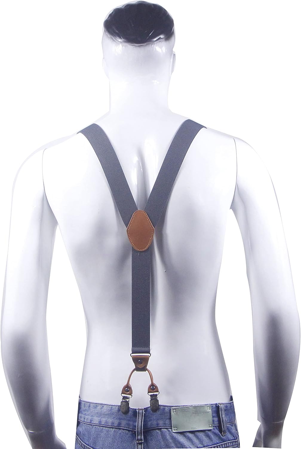 Cedriany Men’s Suspender 6 Clips Y-Shaped Heavy Duty With 1.4 Inch Suspenders Elastic Straps - Image 3