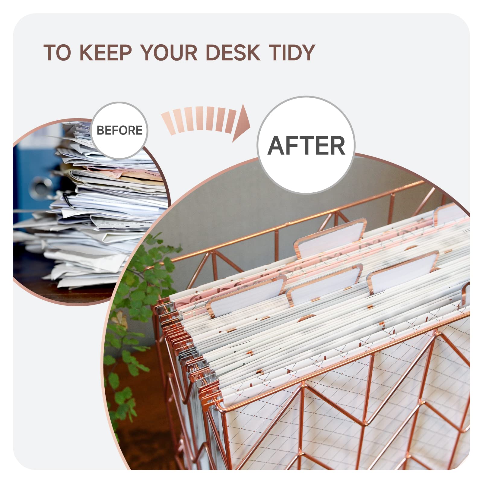 Snapklik.com : Y YOMA 6 Pack Rose Gold Hanging File Folders Letter Size ...
