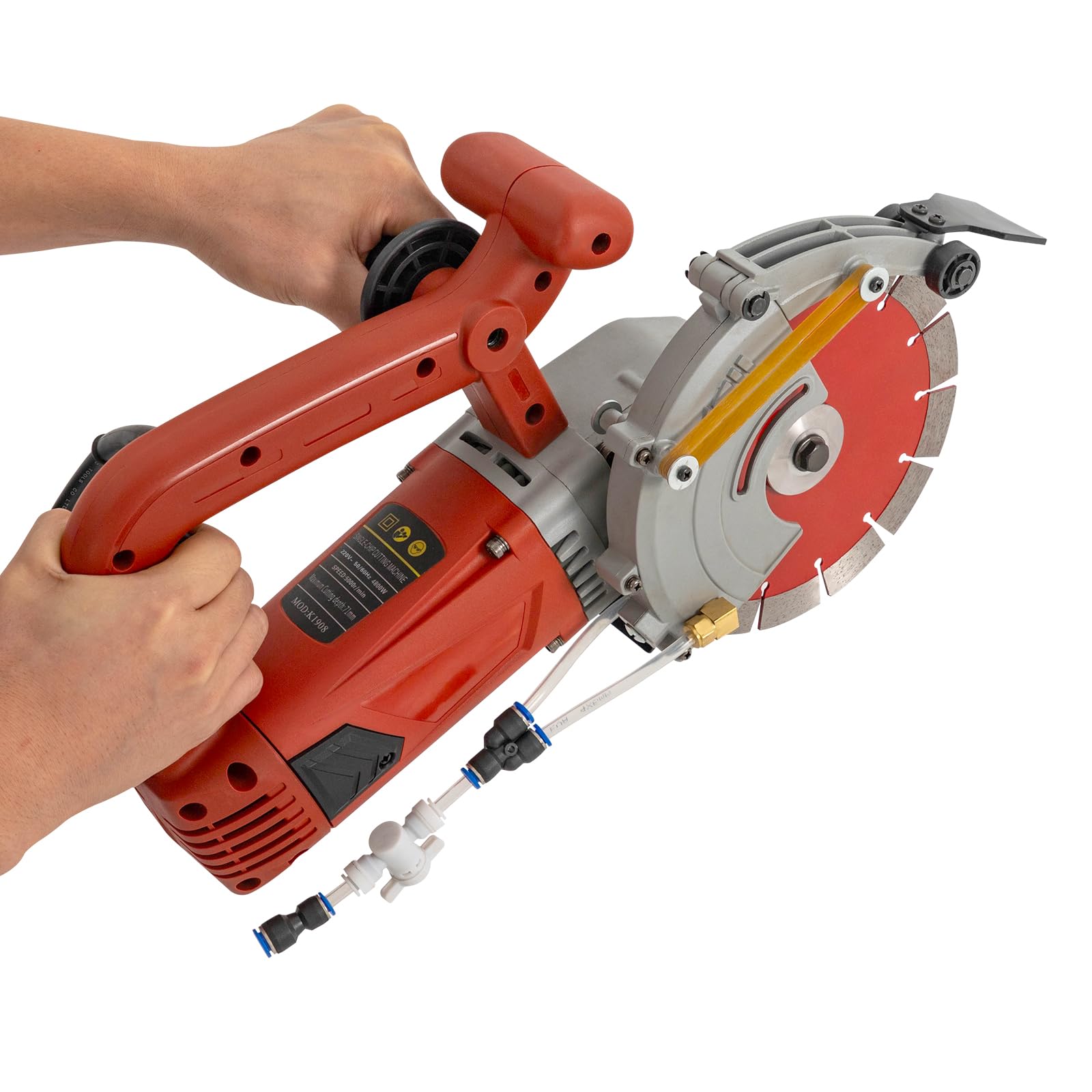Sega elettrica per pietra da 4800 W, 5000 giri/min, con lama diamantata, profondità di taglio 71 mm, per il raffreddamento ad acqua, taglierina a umido, senza polvere, per pareti di cemento