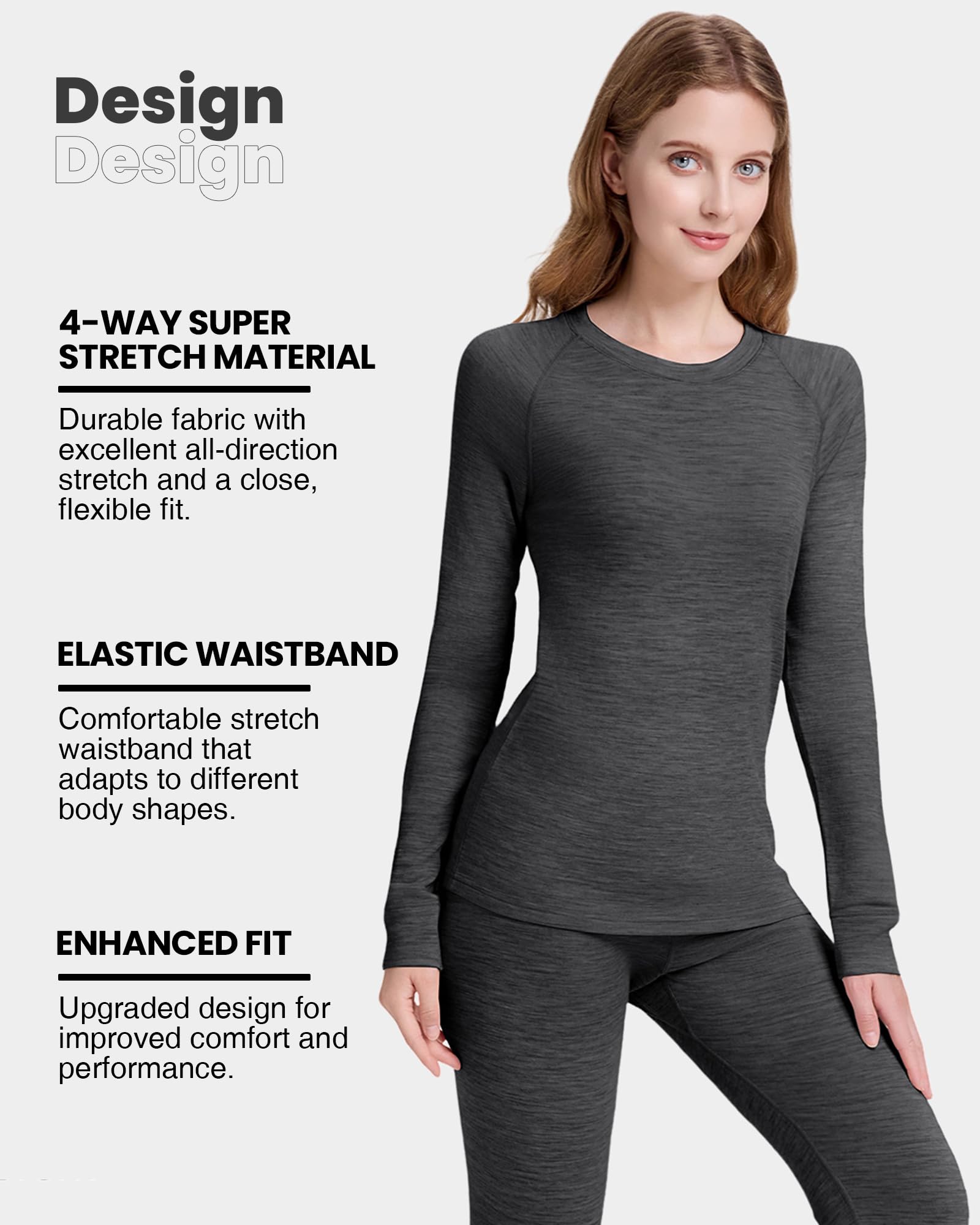 Ropa interior térmica para mujer, 100% lana merino, camiseta de manga larga ligera y transpirable, ideal para esquí, exterior e invierno