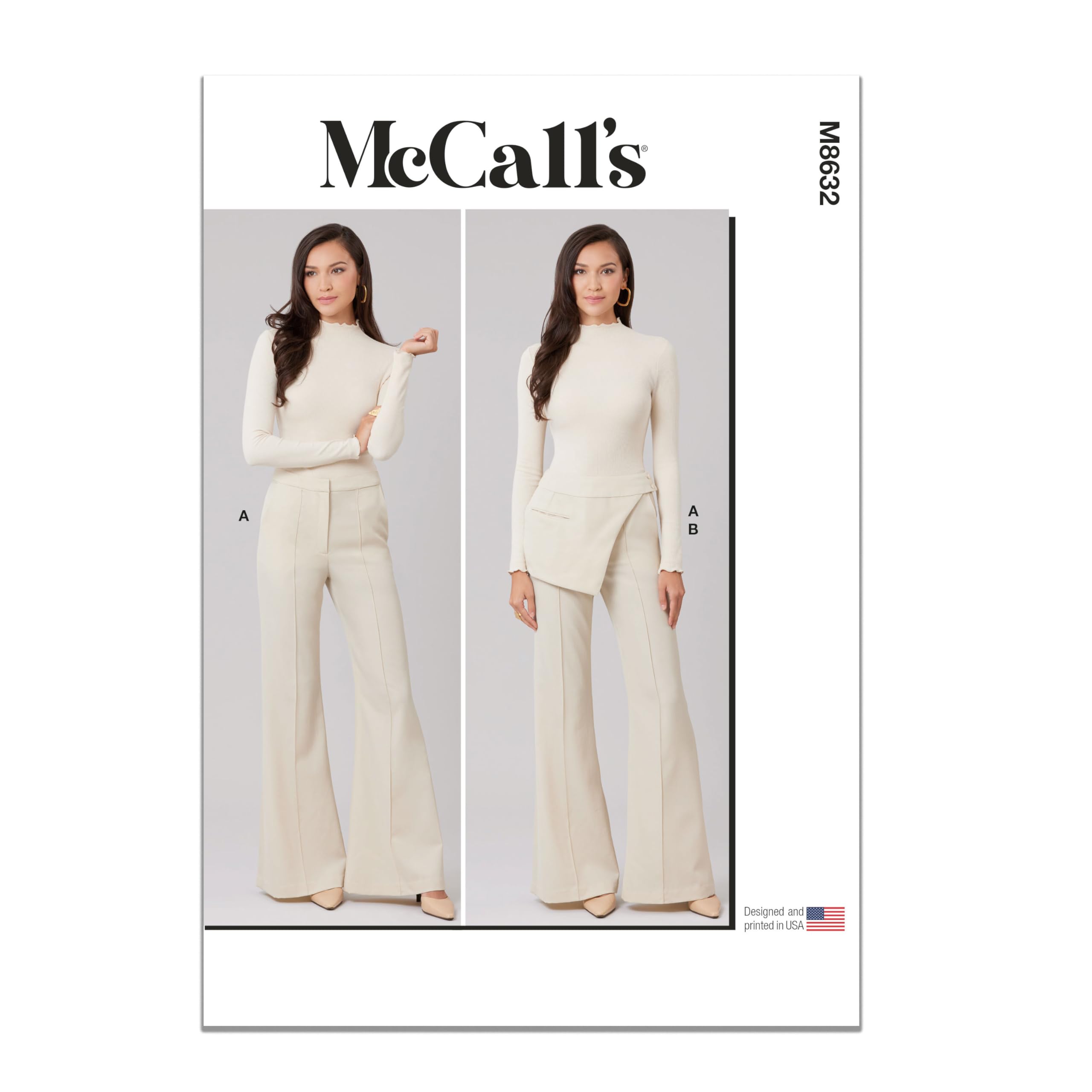 Patron pantalon évasé McCall's M8632 coupe ajustée avec poche pratique