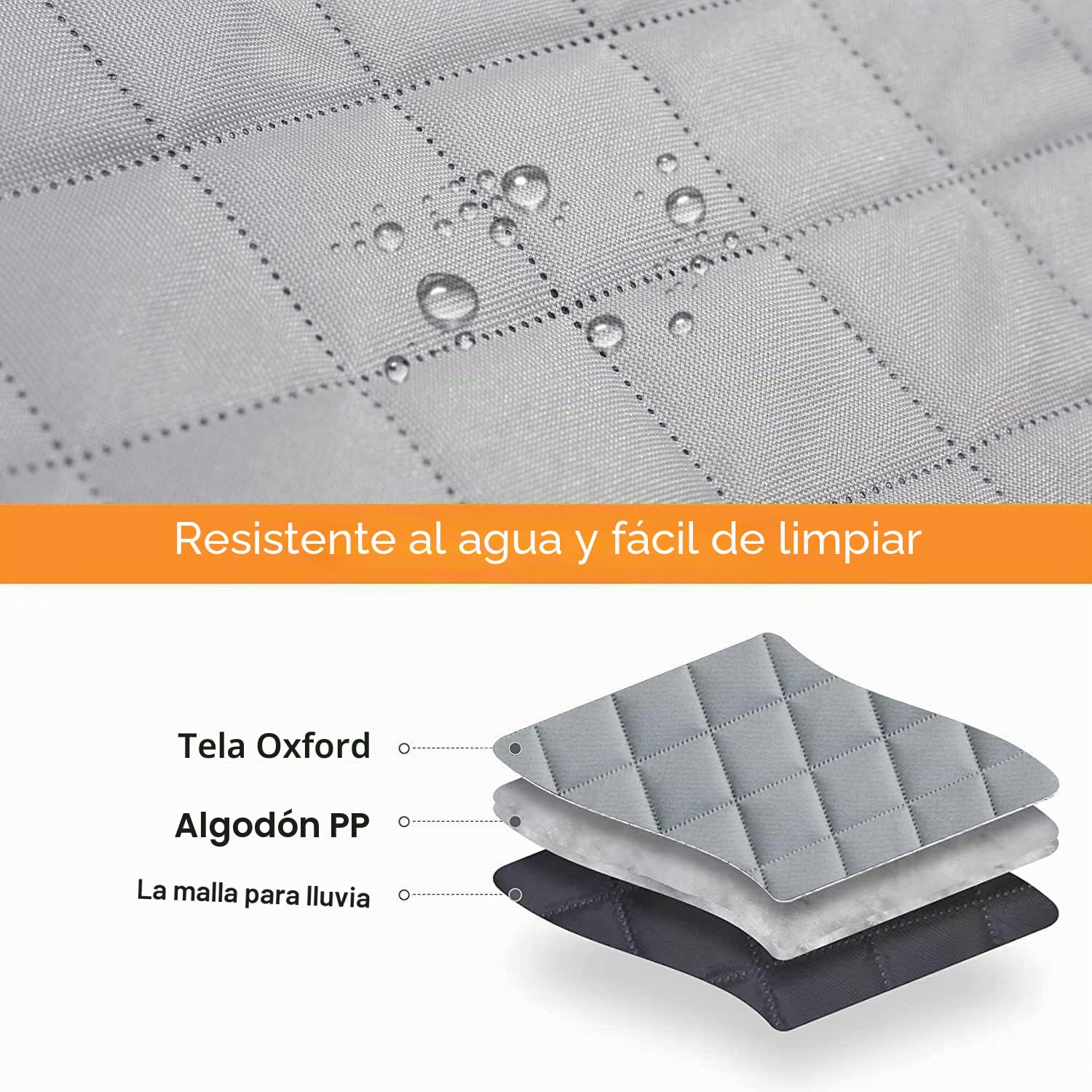 GXT Funda Protectora para Asiento Trasero de Perro para Coches, SUV y Camiones con Ventana de Malla, Material Antideslizante e Impermeable, a Prueba de arañazos, Gris Claro