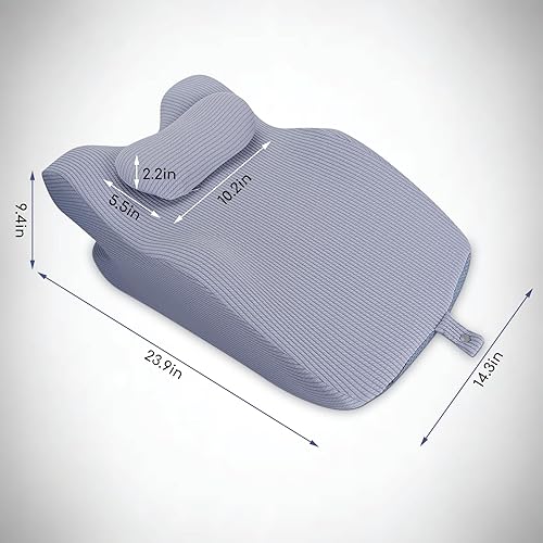 Miniatura 7 de Ejoyous Almohada boca abajo para dormir, almohada de cuña de cama para leer, almohada propensa de espuma viscoelástica para dormir boca abajo