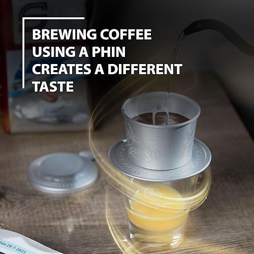 Miniatura 3 de TRUNG NGUYEN LEGEND - Juego de filtros vietnamitas para verter sobre filtro, cafetera tradicional de goteo Phin, prensa de café reutilizable