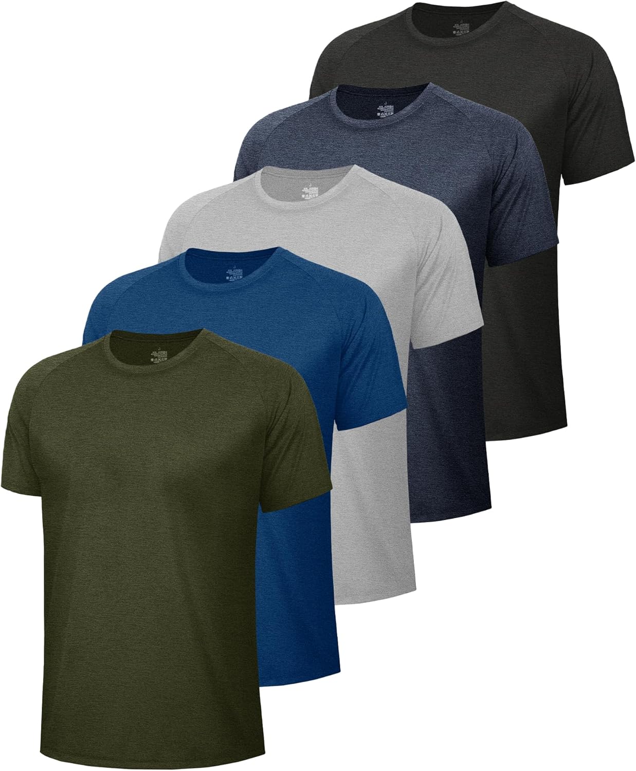 5 Pack Workout Shirts for Men-Quick Dry Black Gym Moisture Wicking Short Sleeve T-Shirts for Running Athletic Casual 5 Pack Workout Shirts for Men-Quick Dry Black Gym Moisture Wicking Short Sleeve T-Shirts for Running Athletic Casual