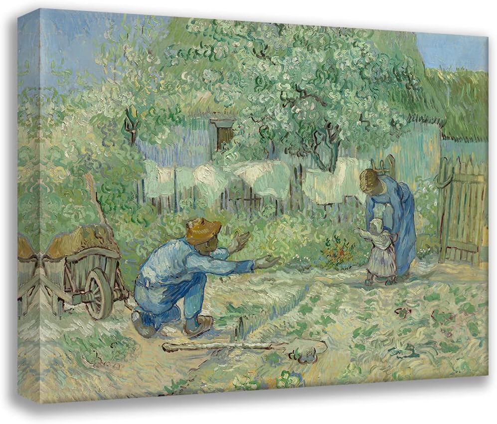 ArtDirect First Steps, After Millet (1890) 20x16 UnFramed Museum Art Print Poster Ready for Framing by Vincent Van Gogh (Dutch, 1853-1890)