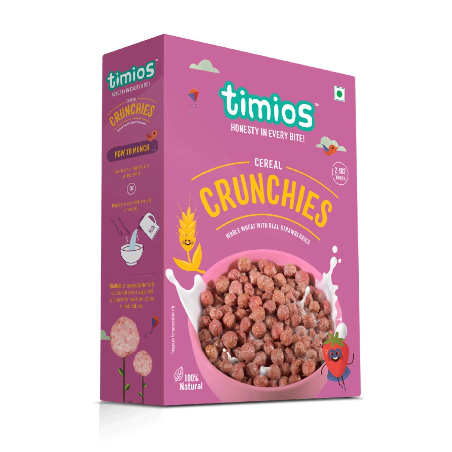 Timios Crunchies Breakfast Cereals | Natural with Real Strawberries (B07C9CN8TH) Amazon Price History, Amazon Price Tracker