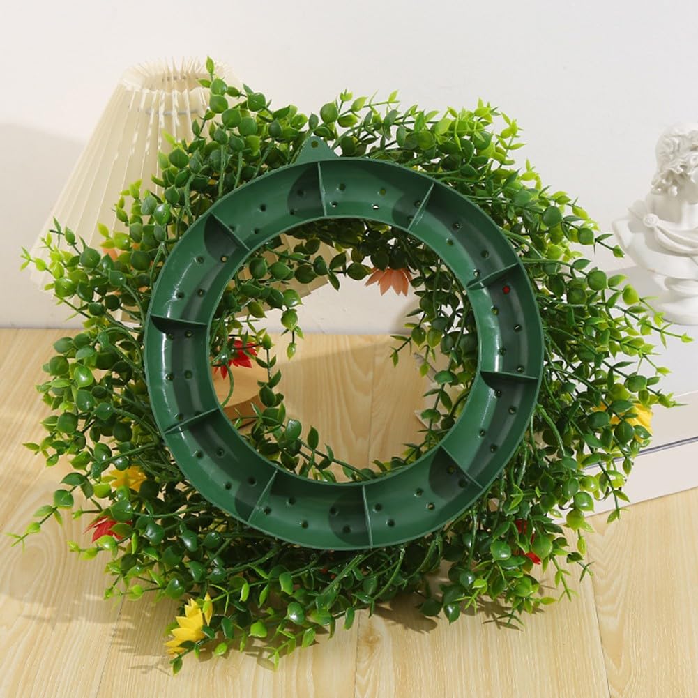 Ghirlanda artificiale, 40 cm, ghirlanda floreale primaverile con fiori selvatici in PE per porta d'ingresso, decorazione per casa e ufficio