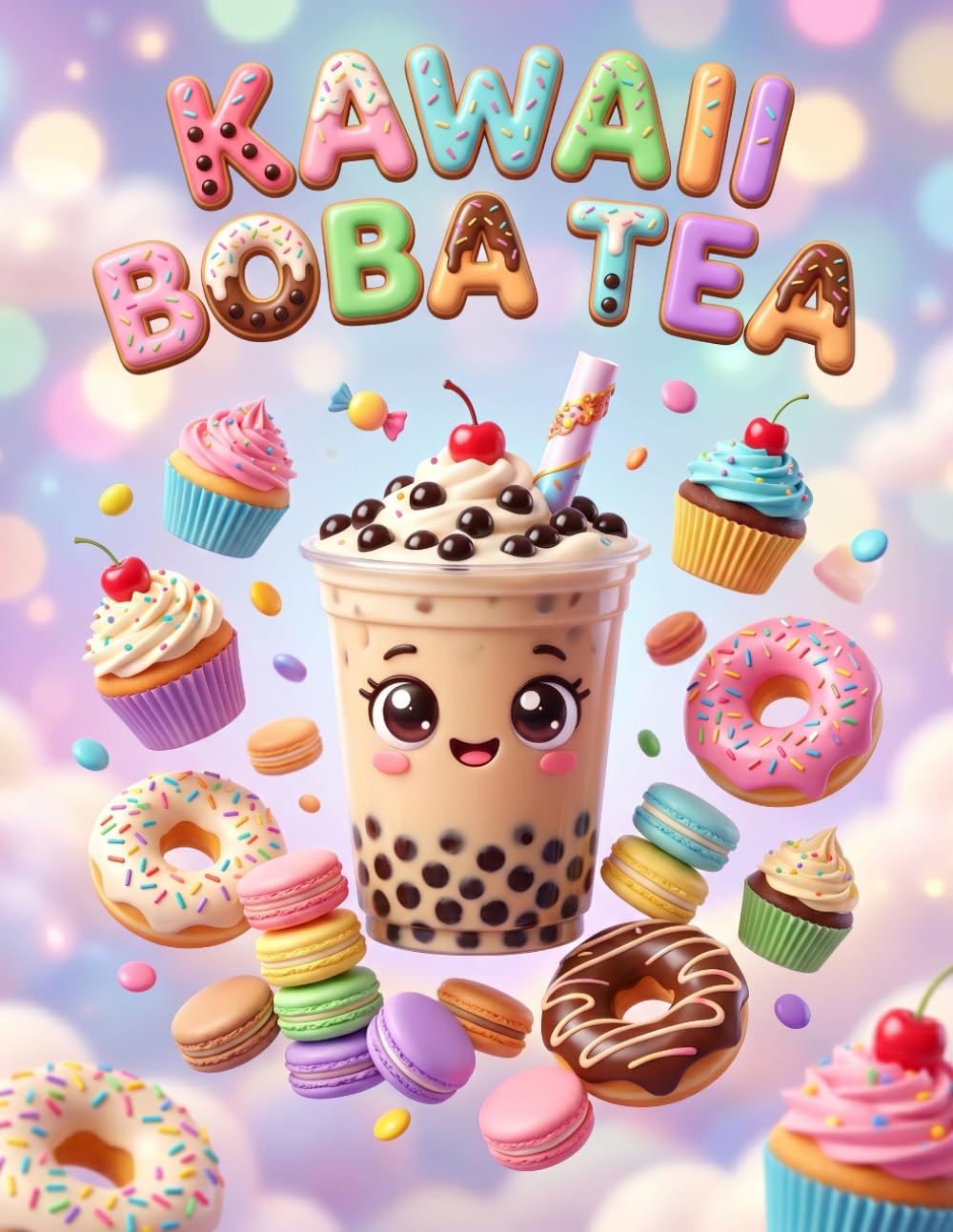 Kawaii Boba Tea Coloring Book: Super Cute Sweet Treats, Bubble Tea, and Yummy Desserts for Kids