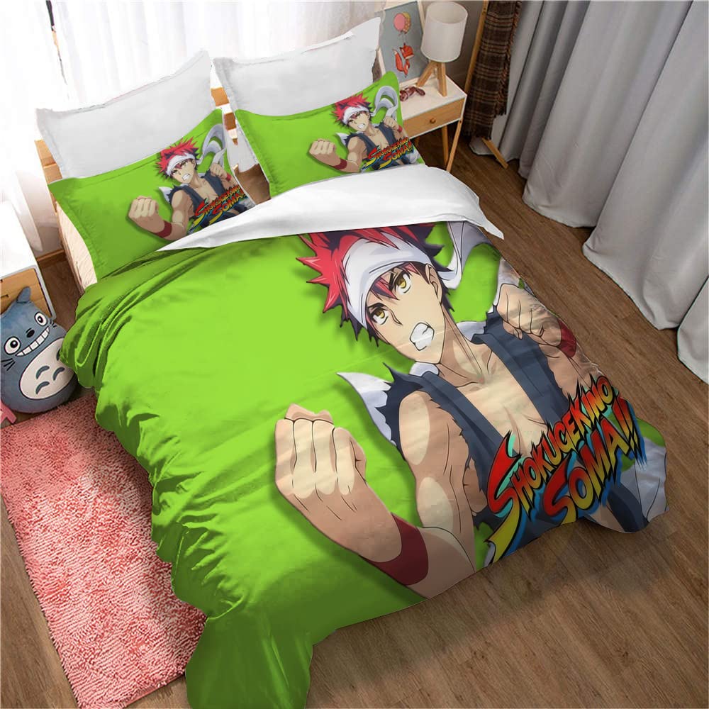 Ste-X Picture 02 Bedding 200X200, Street Fighter Duvet Cover Set And 2 Pillowcases 80X80cm, 3 Piece Soft Fluffy Bedding Set With Zipper (135X200cm(Single),)