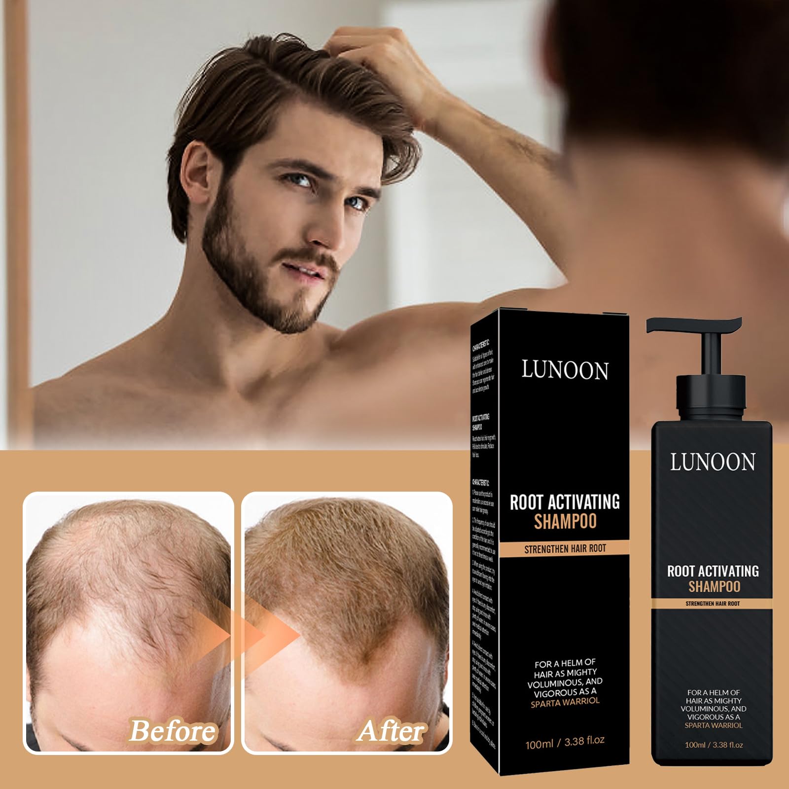 Root Activating Szampon 2 sztuki Ginger Black Hair Growth Shampoo 2024 New Root Activator Szampon nadaje się do poprawy objętości i tekstury włosów