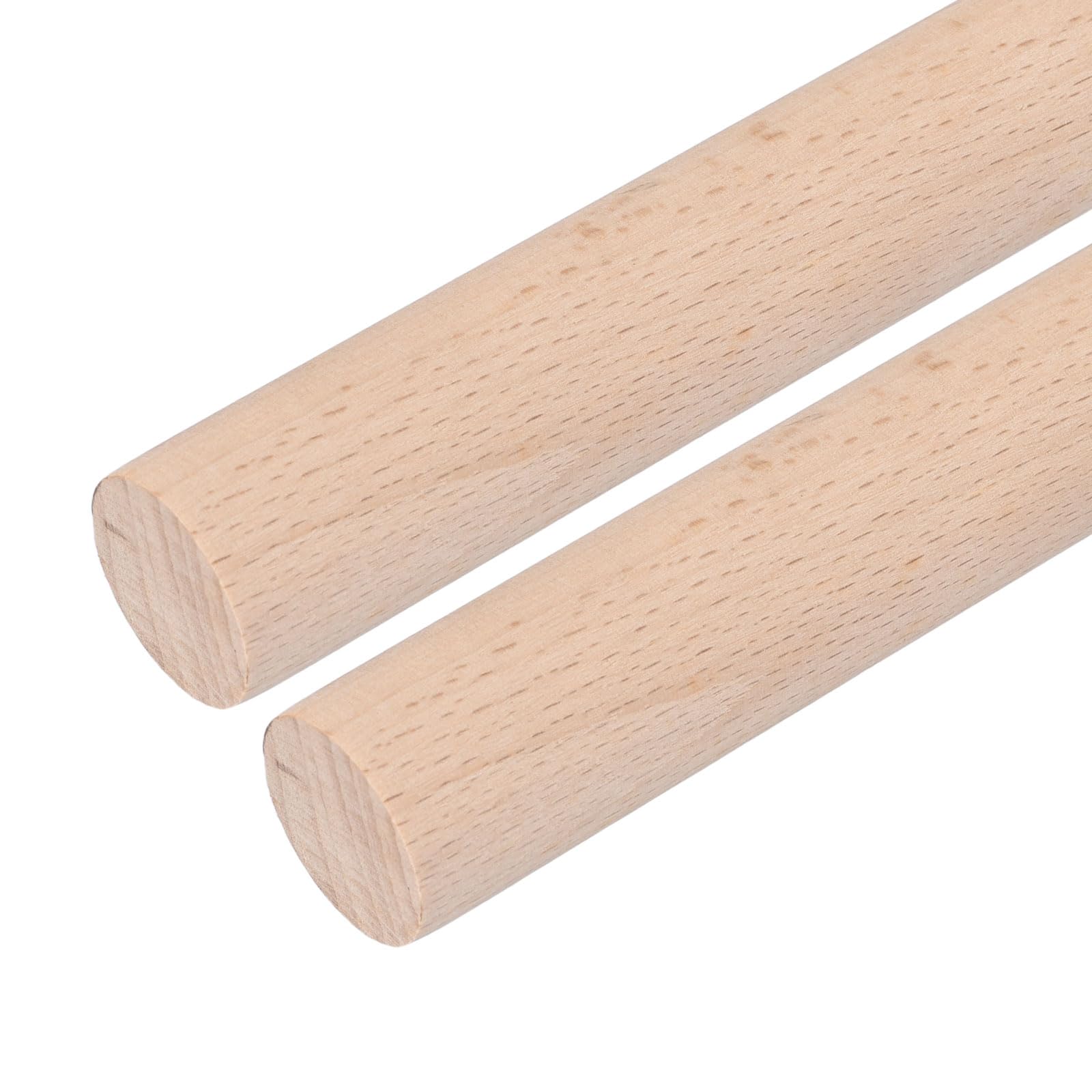sourcing map Wooden Dowel Rods,22mmx300mm Round Wooden Rod Unfinished Solid Wood Sticks Crafts Wand for Arts Decoration, Craft and DIY Projects Wand,Pack of 2 โ image 1