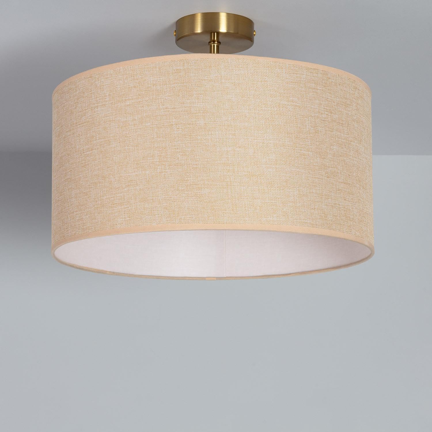 LEDKIA LIGHTING Lámpara de Techo Metal y Tela Quitón Decoración Salón, Habitación, Dormitorio