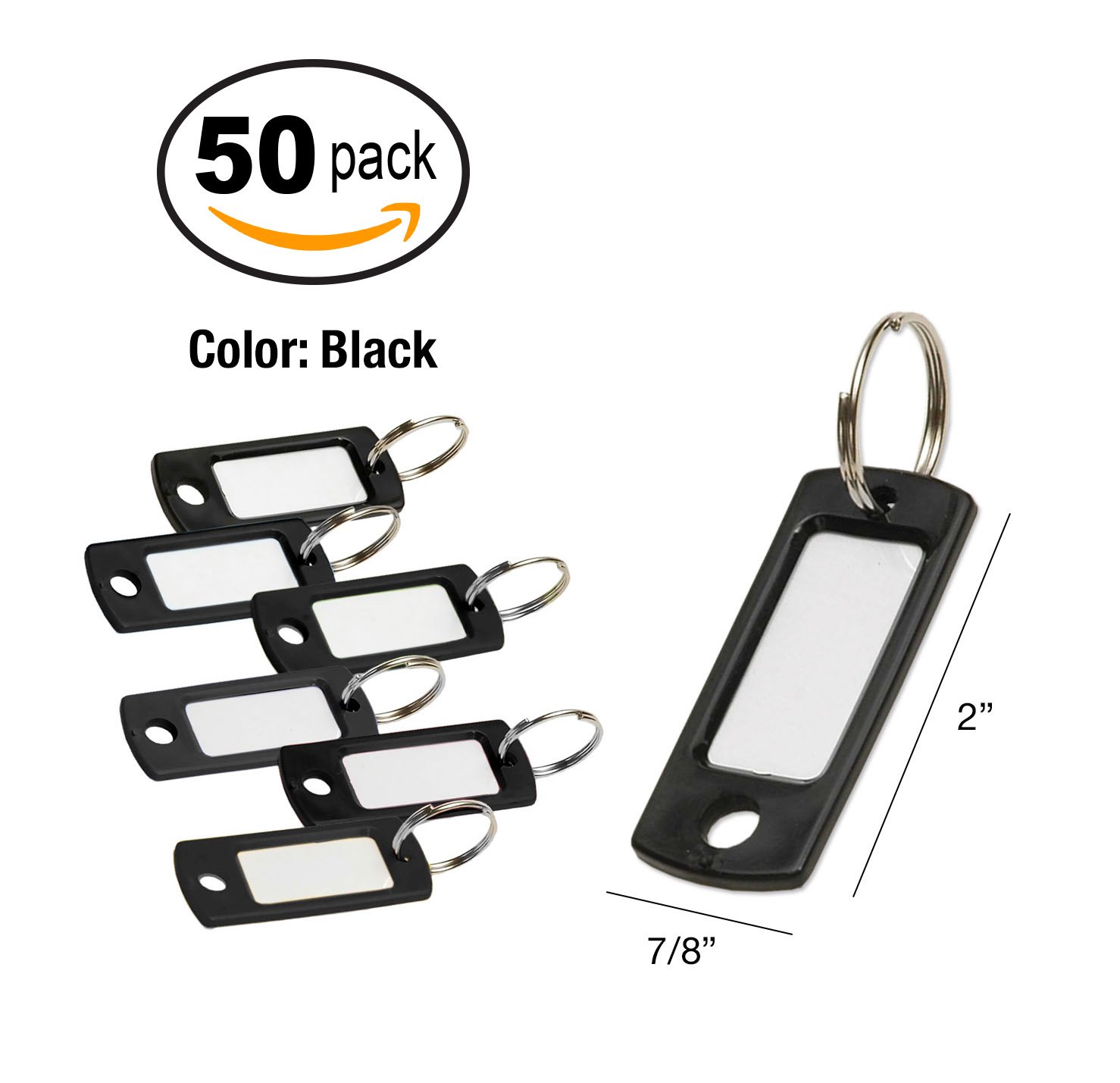 50 Porte-Clés Colorés Avec Étiquette Identifiable – Anneau 1,9 Cm – Organisation Clés Lucky Line