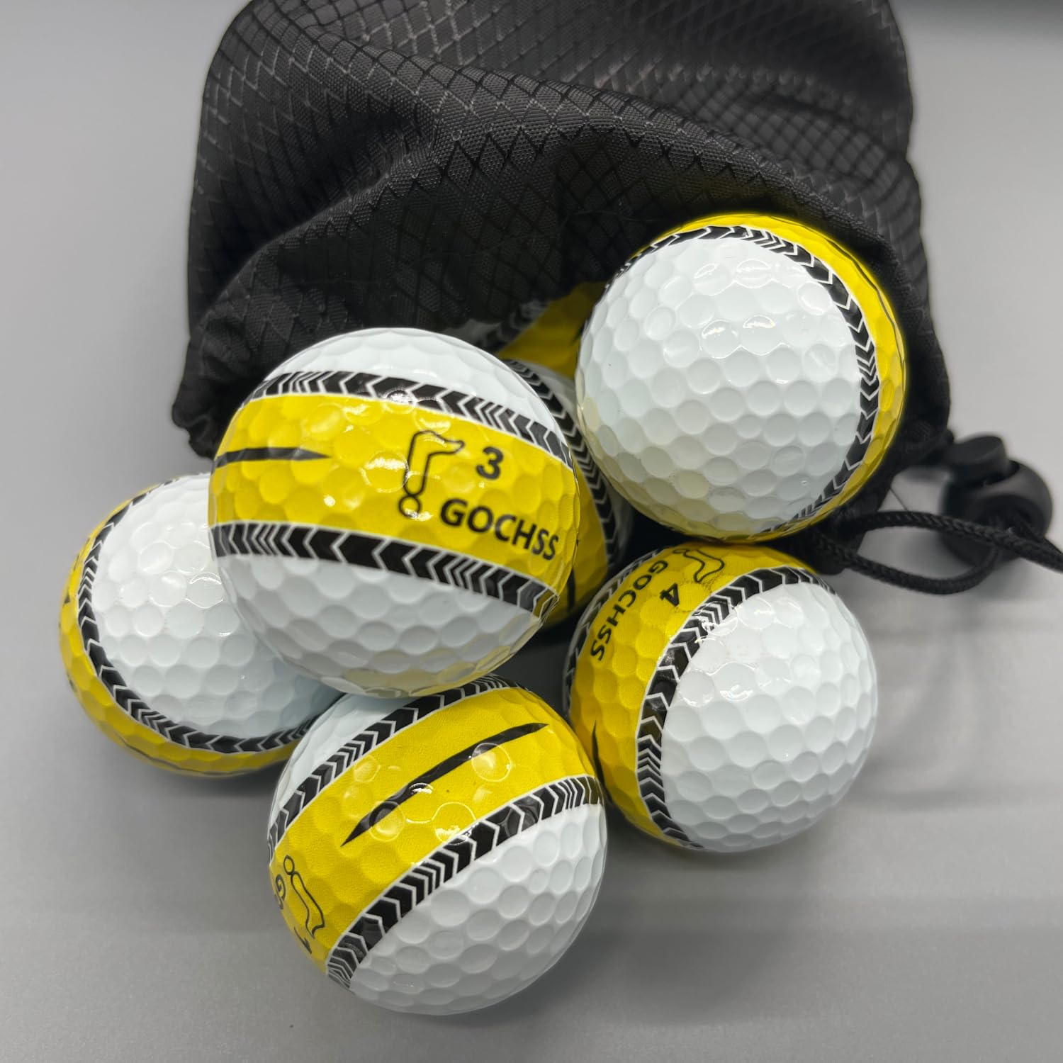3-Lagen-PU-Golfbälle mit Ziellinie，332 Dimples, weiches Spielgefühl, hohe Spinkontrolle, Stabiler Flug, 20er-Pack – Golfbälle für erfahrene Spieler