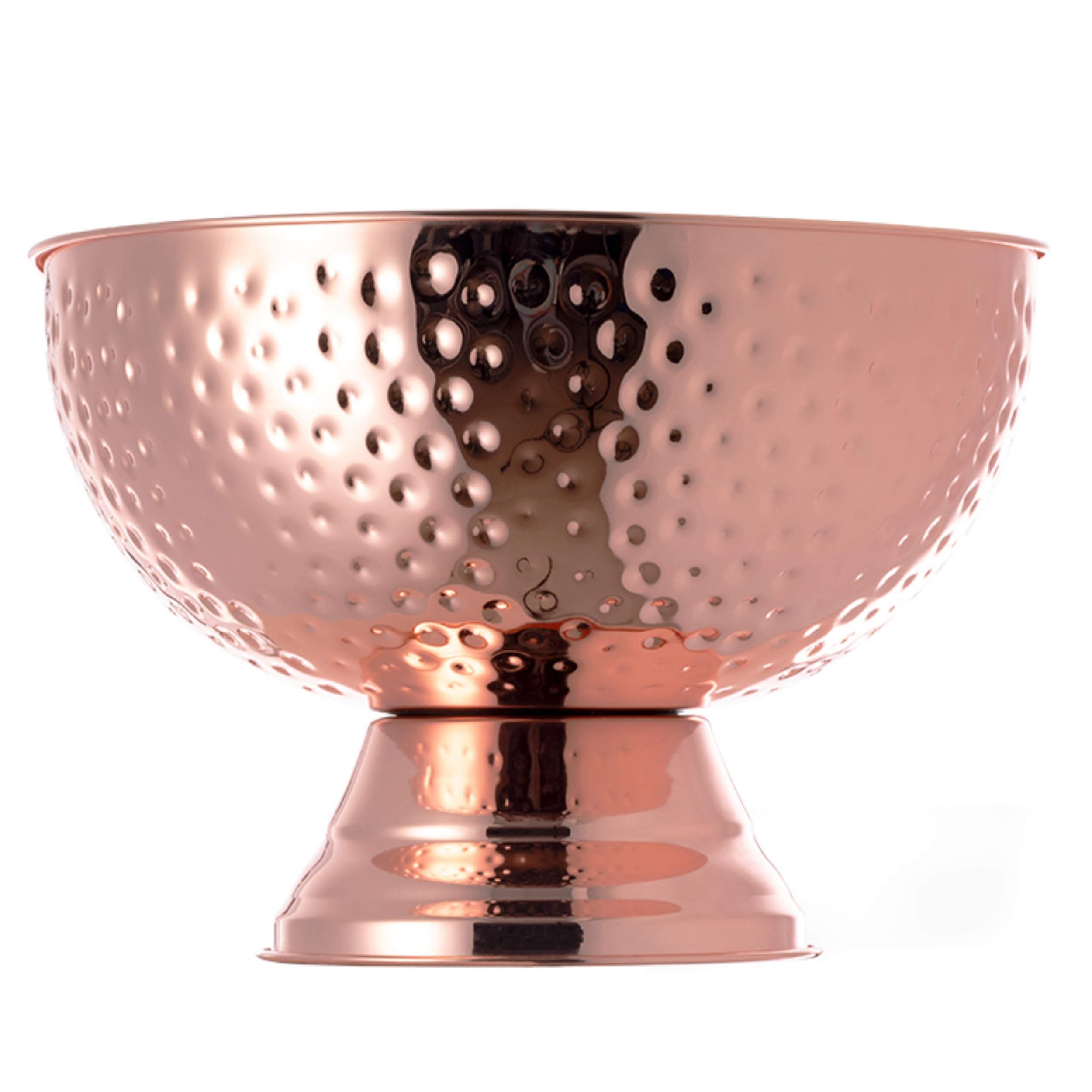 Enfriador de champán grande de acero inoxidable con revestimiento de cobre galvanizado, 8,5 litros, volumen 35 cm de diámetro