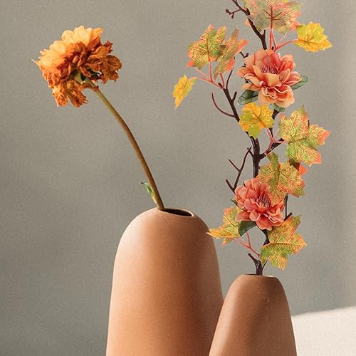 Miniatura 2 de Toyvian Hojas de arce artificiales, ramas, 2 piezas, decoración de otoño, tallos de hojas de arce artificiales, flores de hojas de arce vívidas,