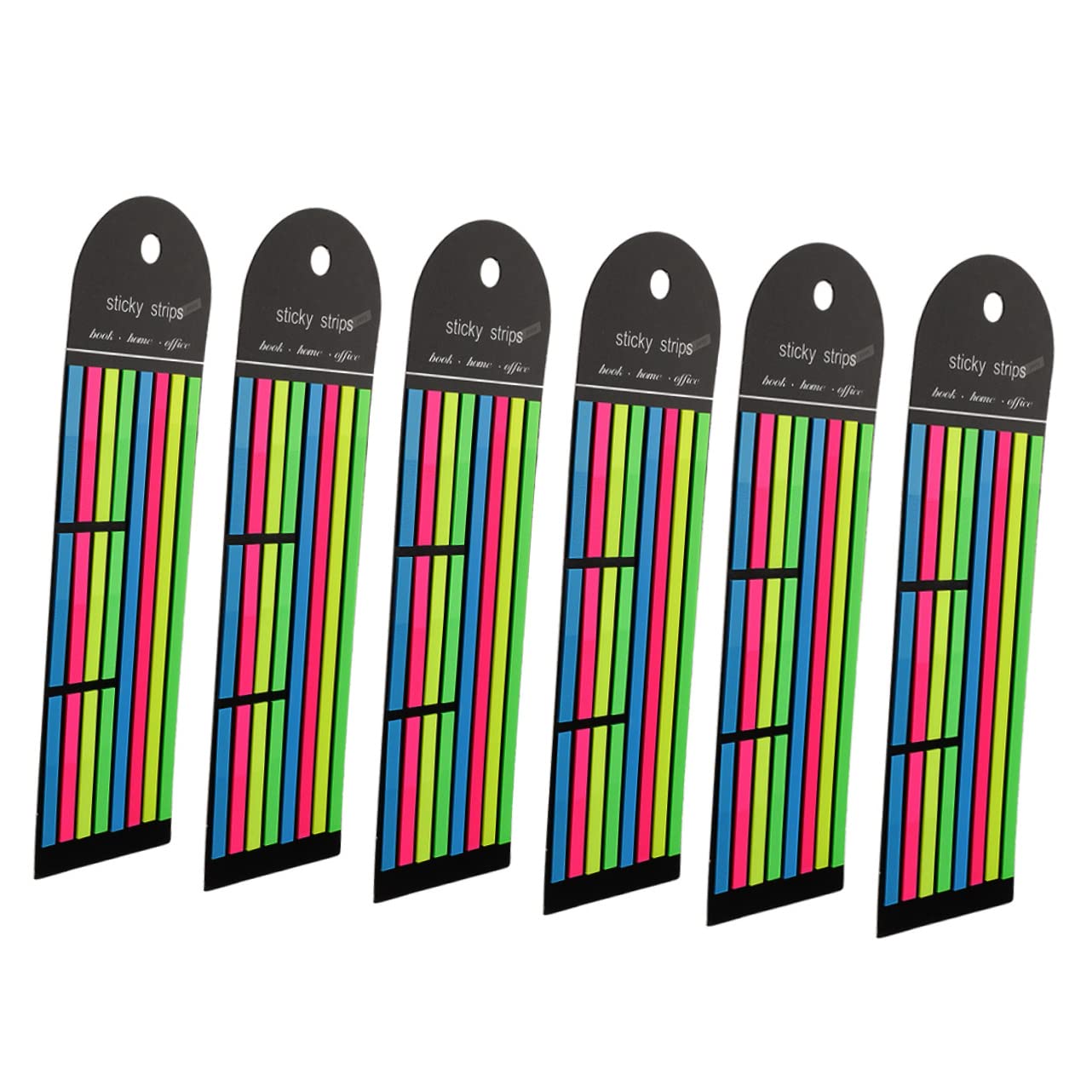 HOMSFOU 4 Sätze Fluoreszierende Textmarker Bänder Seitenmarkierungen Tabs Textmarker Streifen Aufkleber Klebe Tabs Textmarker Etiketten Textmarker Streifen Textmarker 6 Stück * 4