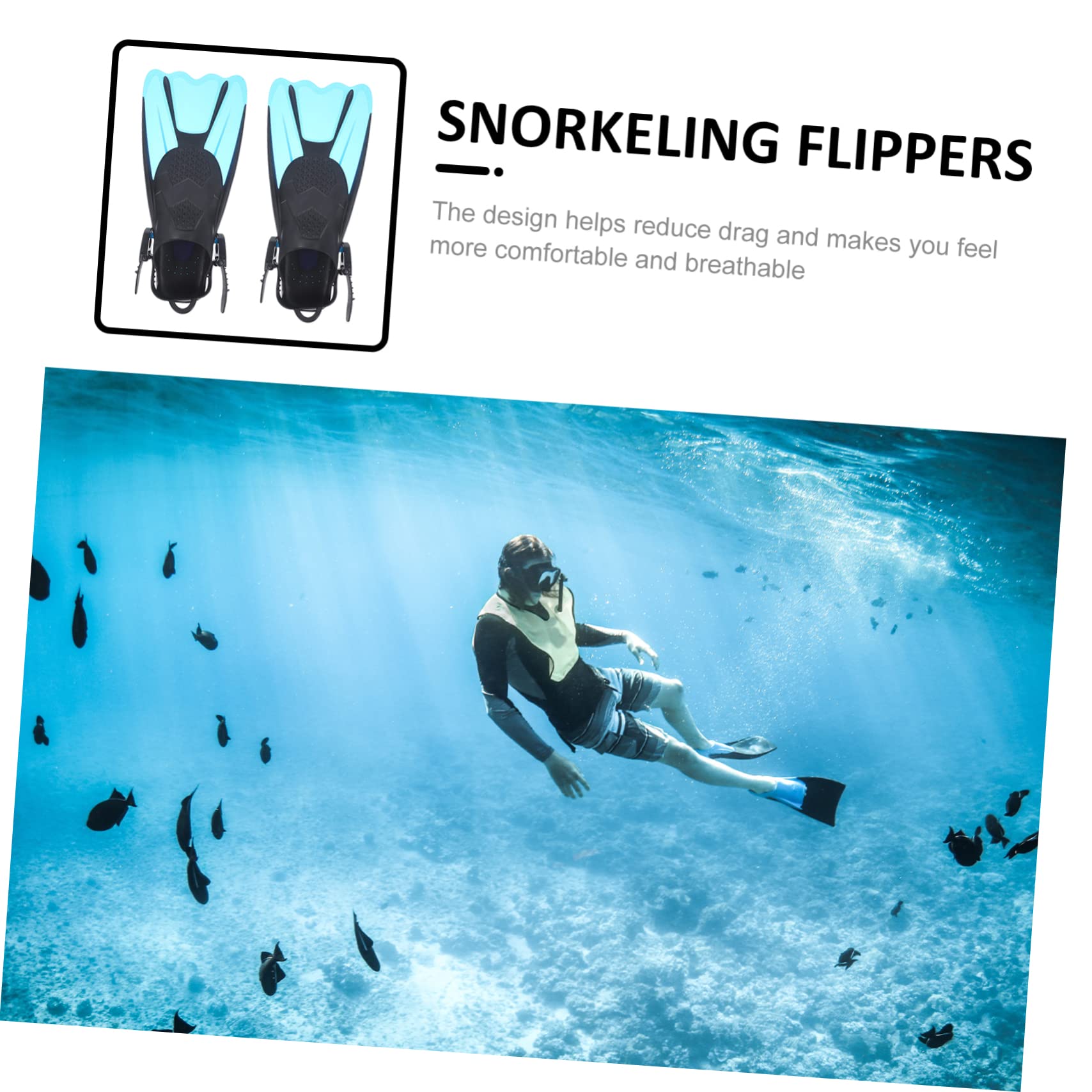 HEMOTON Pinna Snorkeling per Adulti Design e Flipper Immersione per Allenamento per Viaggi e Principianti Confezione