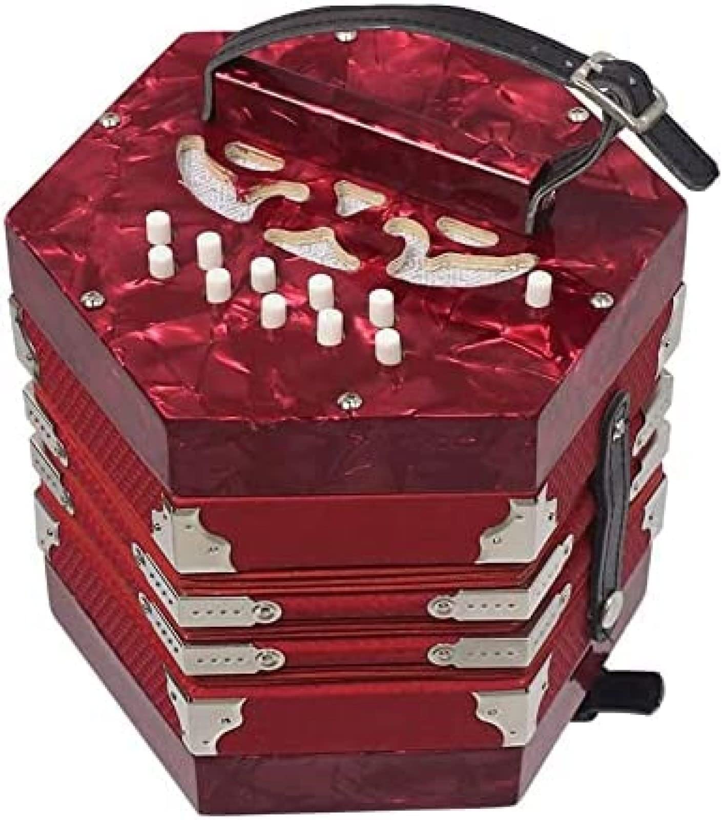 Konzertina-Akkordeon mit Musik-Tragetasche, verstellbares Musikinstrument mit Handschlaufe, professionelles tragbares Instrumentenzubehör für Erwachsene