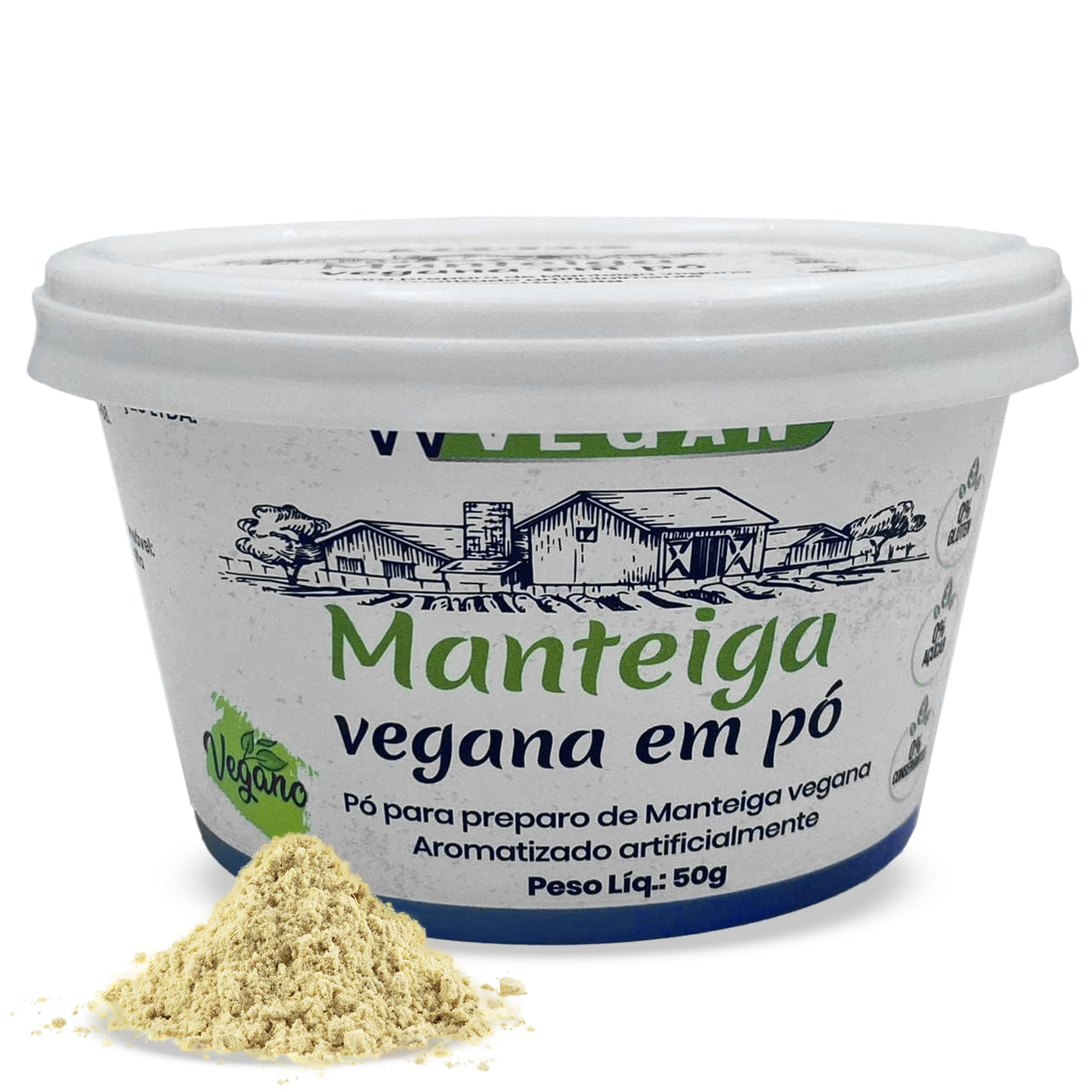 Mantequilla Vegana en Polvo, Sin Gluten, Sin Azúcar, 50g