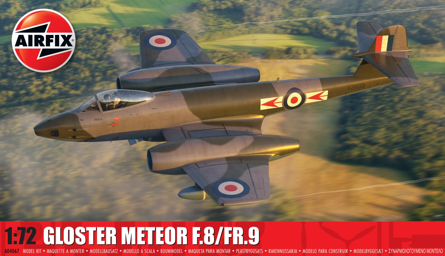 Airfix A04067 Gloster Meteor F,8, FR,9 Plastic Model Kits, Un-painted, Multicoloured, Small - Image 4