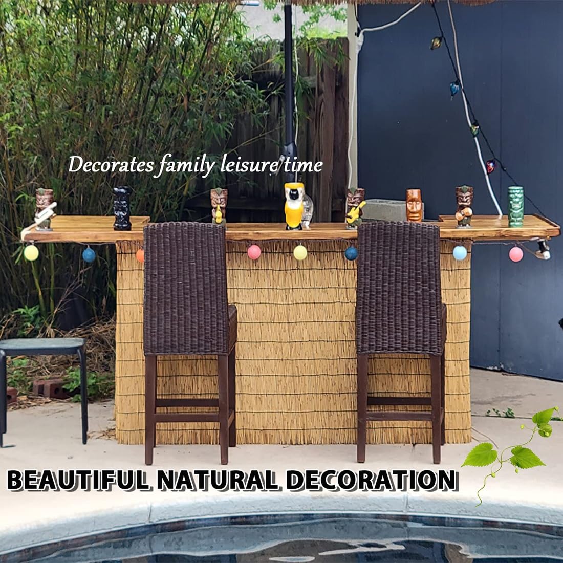 Rollo de Valla Cañizo, Natural Valla de Bambú for Jardín Exterior Piscinas Techos y Patios, Pantalla de Valla Caña Resistente a La Intemperie Y La Privacidad(Marrón,H150cmxL1000cm)