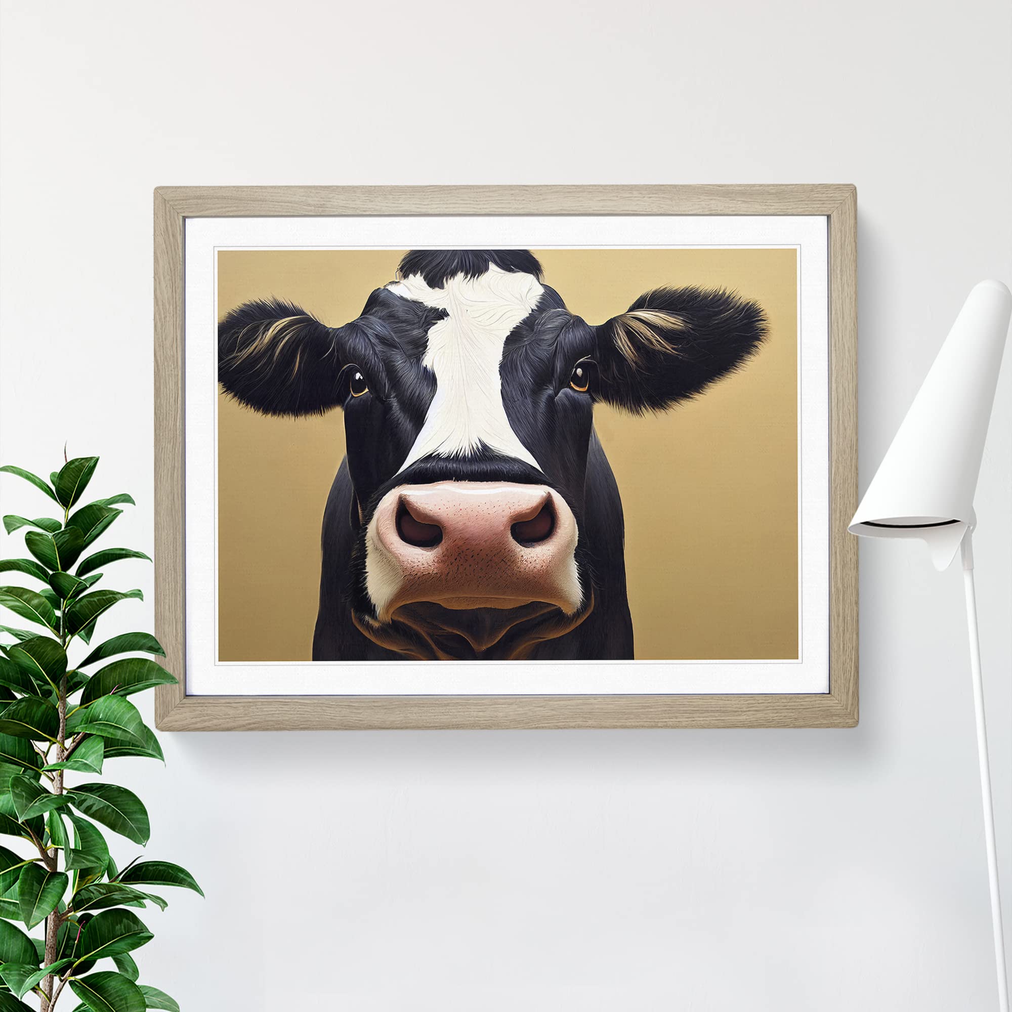 First Rate Cow WHT Framed Print, Oak, A3 (46 x 34 cm) - Image 3