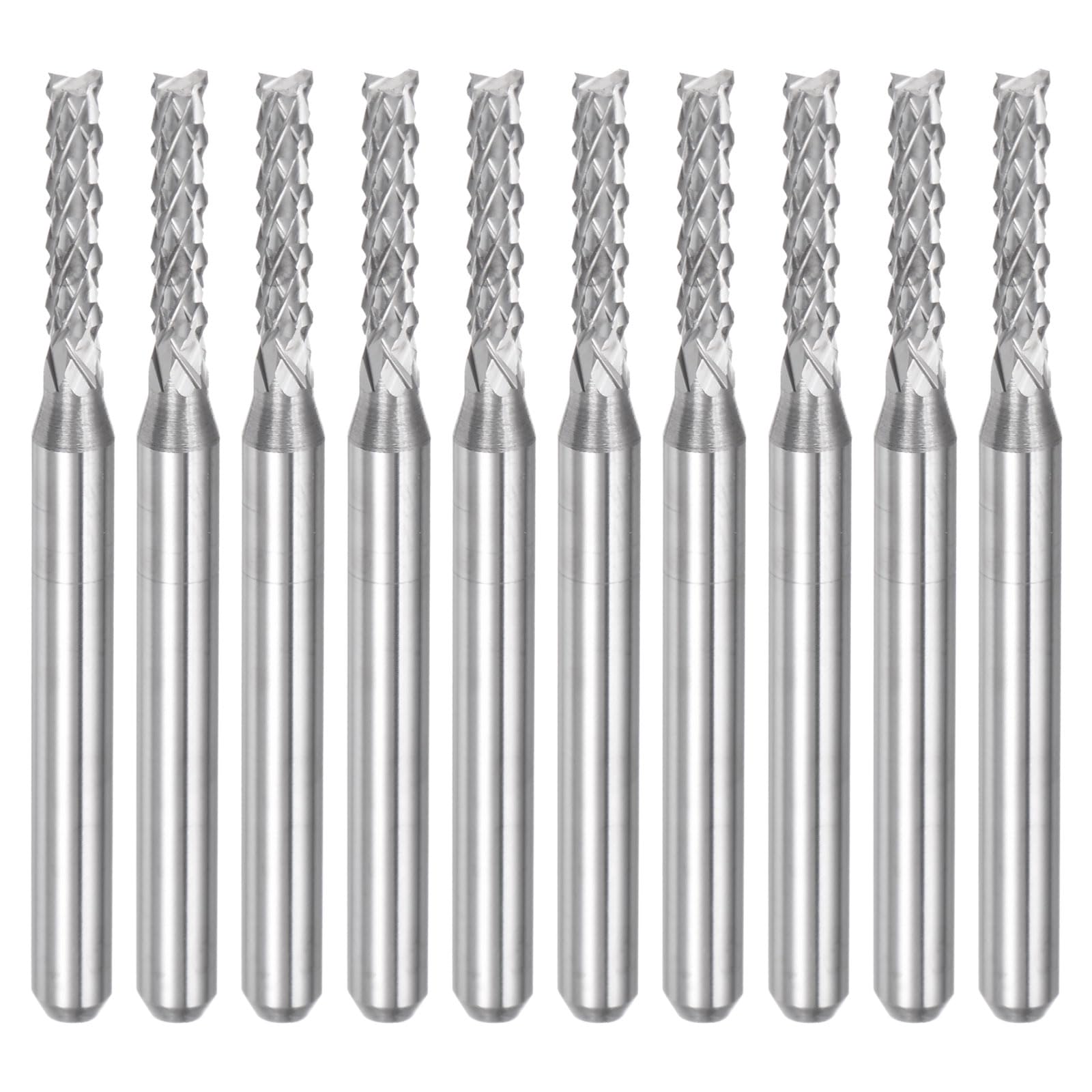 QUARKZMAN 10 Stück 2,2 mm Hartmetall-Fräser Gravierfräser CNC-Fräser für PCB-Maschine, 1/8" Schaft