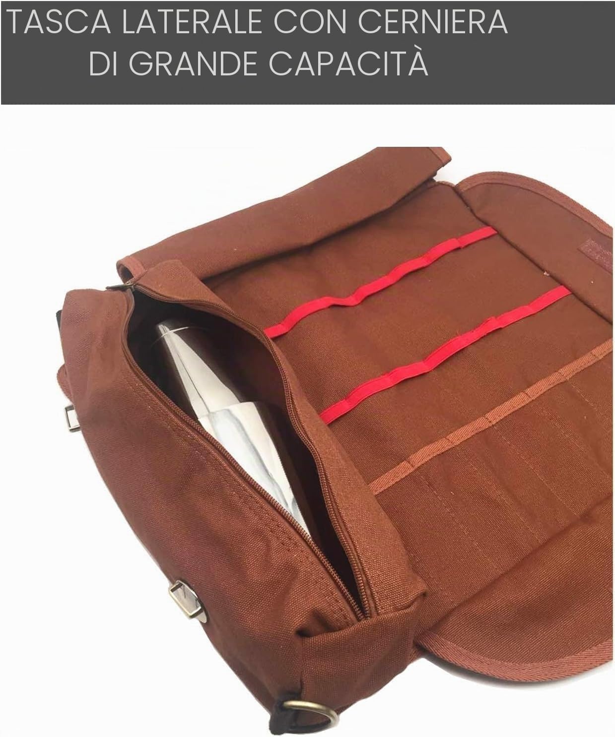 Borsa Bartender Tool Bag Kit Marrone Attrezzatura Barman Acciaio Inox Mixology Cocktail