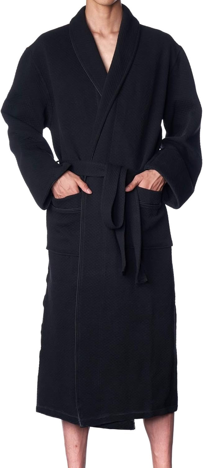 Alpine Swiss Gavin Mens Lightweight Cotton Robe Shawl Collar Knit Bathrobe