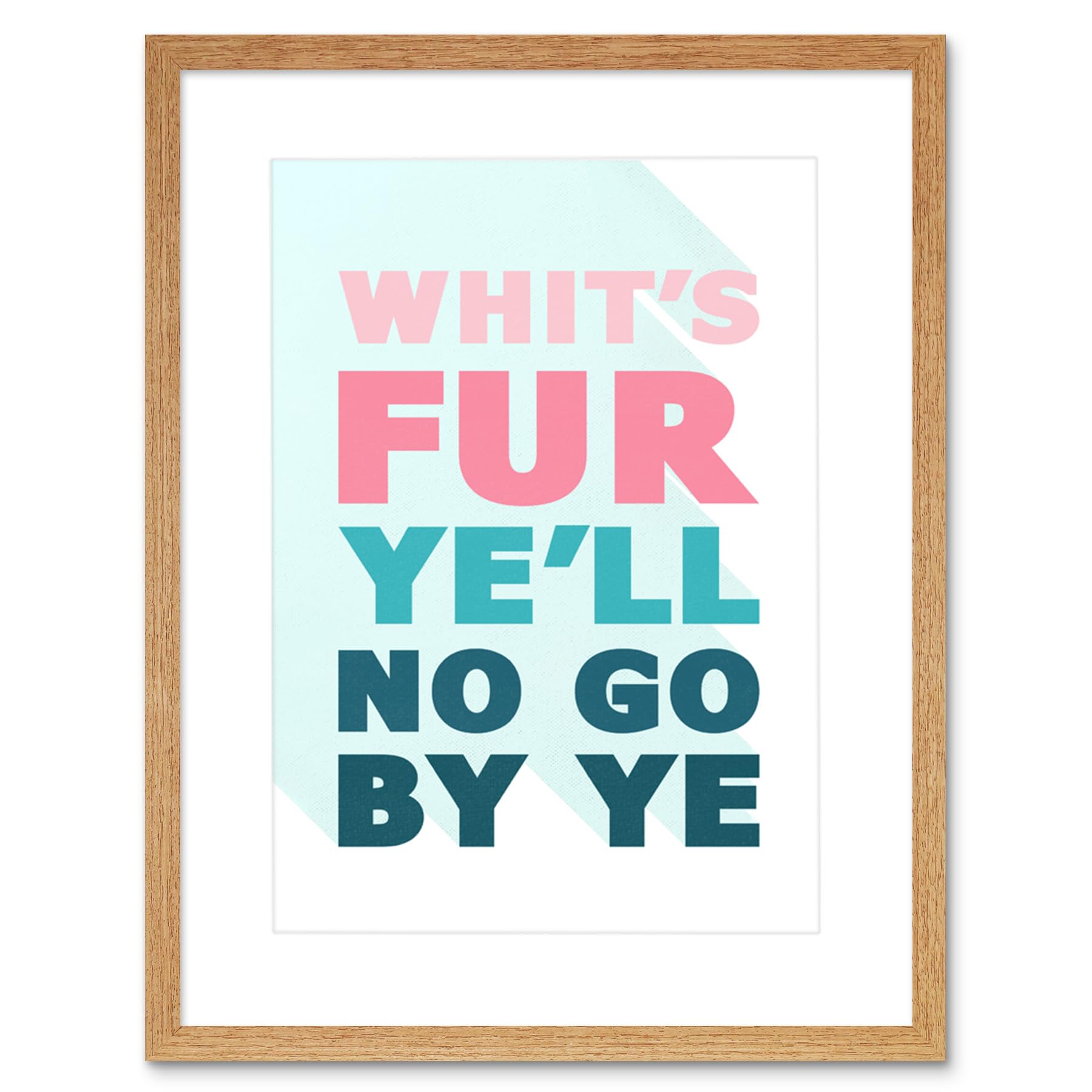 Wee Blue Coo Scottish Phrase No Go By Ye Fate Scotland Scots Language Framed Art Print