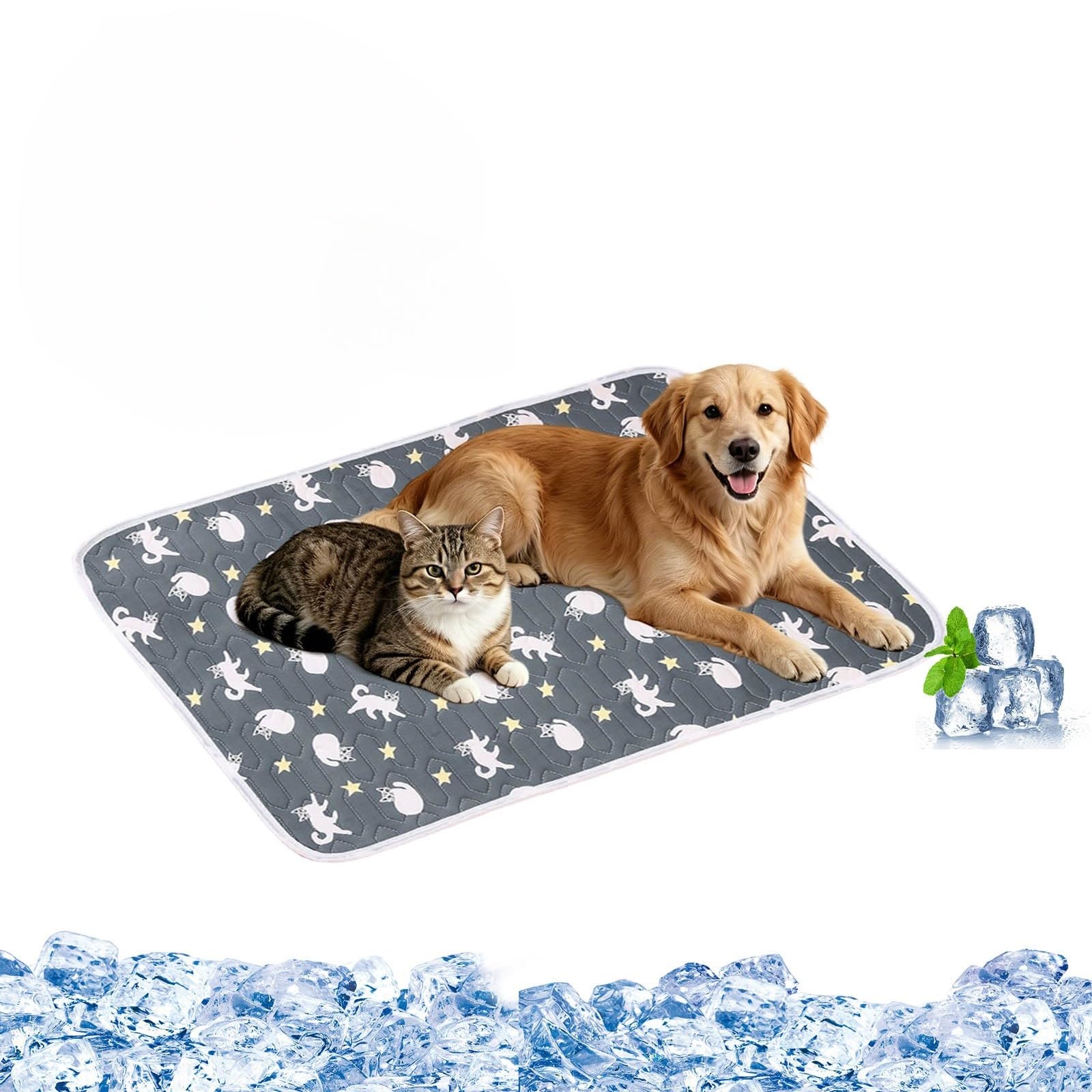 Cool Mat for Dog, Portable Pet Cooling Mats, Washable Reusable Pets Cool Mat, Summer Heat Relief Self Cooling Pad Beds, Soft Ice-Silk Mats for Dogs Cats for Home, Indoor, Outdoor, Car Seats