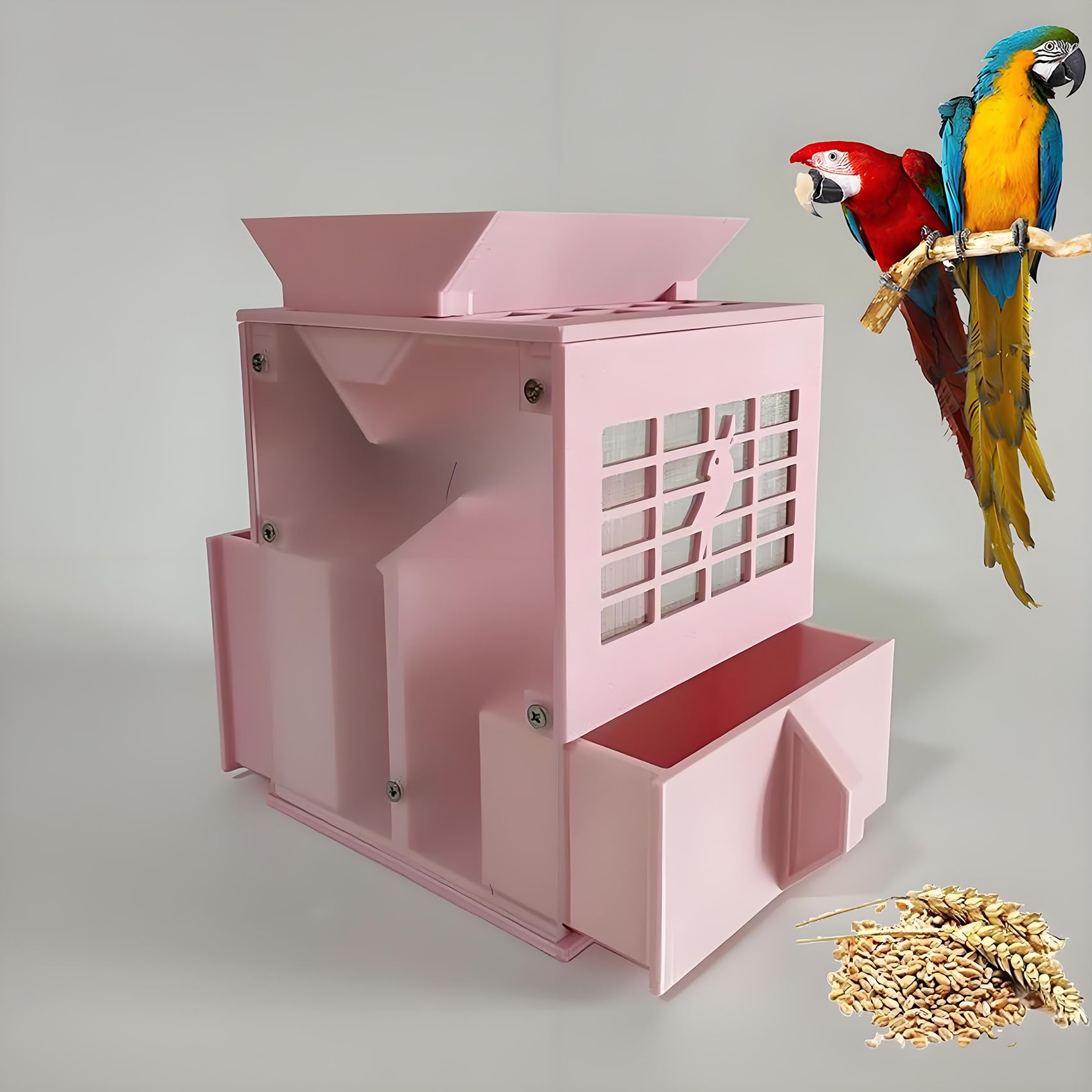 Reinigungsmaschine für Vogelsamenreiniger, Getreidereinigung Winnower Maschine, Getreideabscheider, für Hirse, Verschiedene Körner, Melonensamen pink