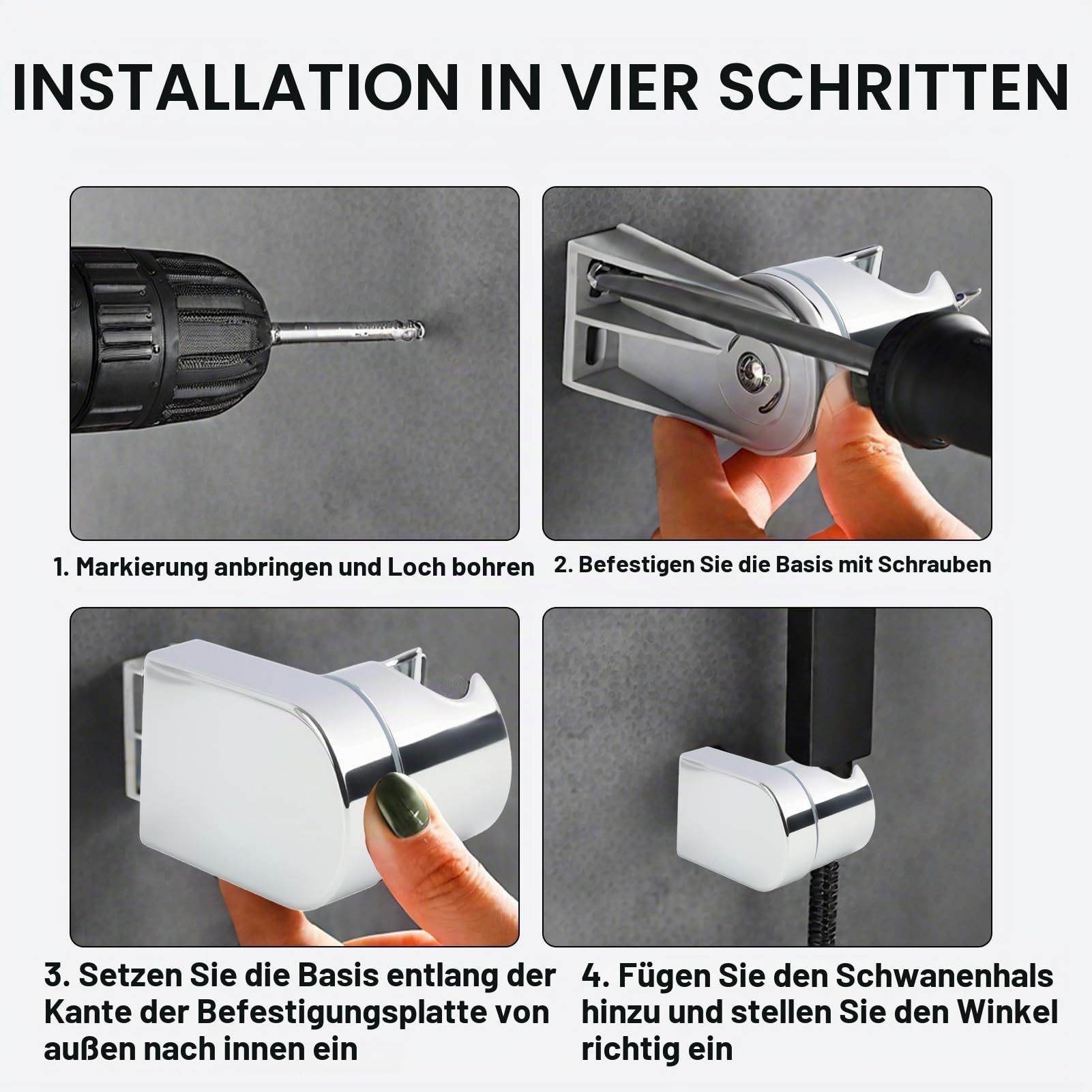 Duschkopfhalterung Brauseanschlussbogen Mit Halter Wand Brausehalte Kompatibel Mit Den Meisten Duschkopf Brauseschlauch