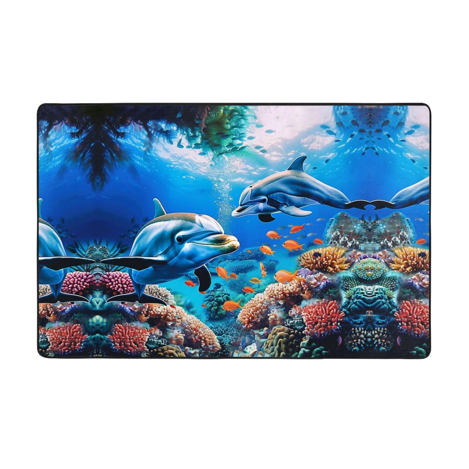 Tapis de salon dauphin en peluche douce pour créer un coin lecture enfant cocooning