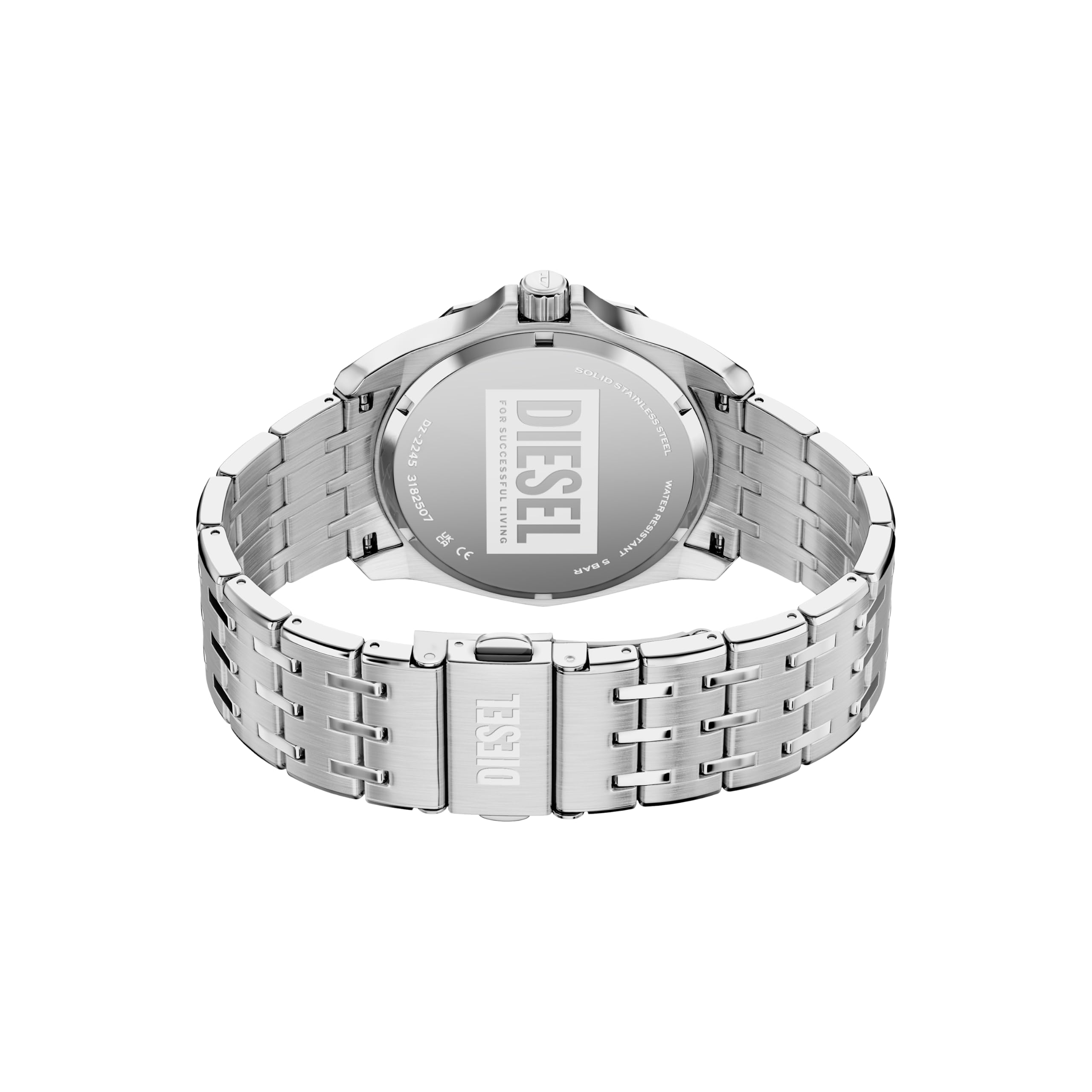 Diesel Stinger Reloj para Hombre de Acero Inoxidable Color Plateado de 44MM, DZ2245