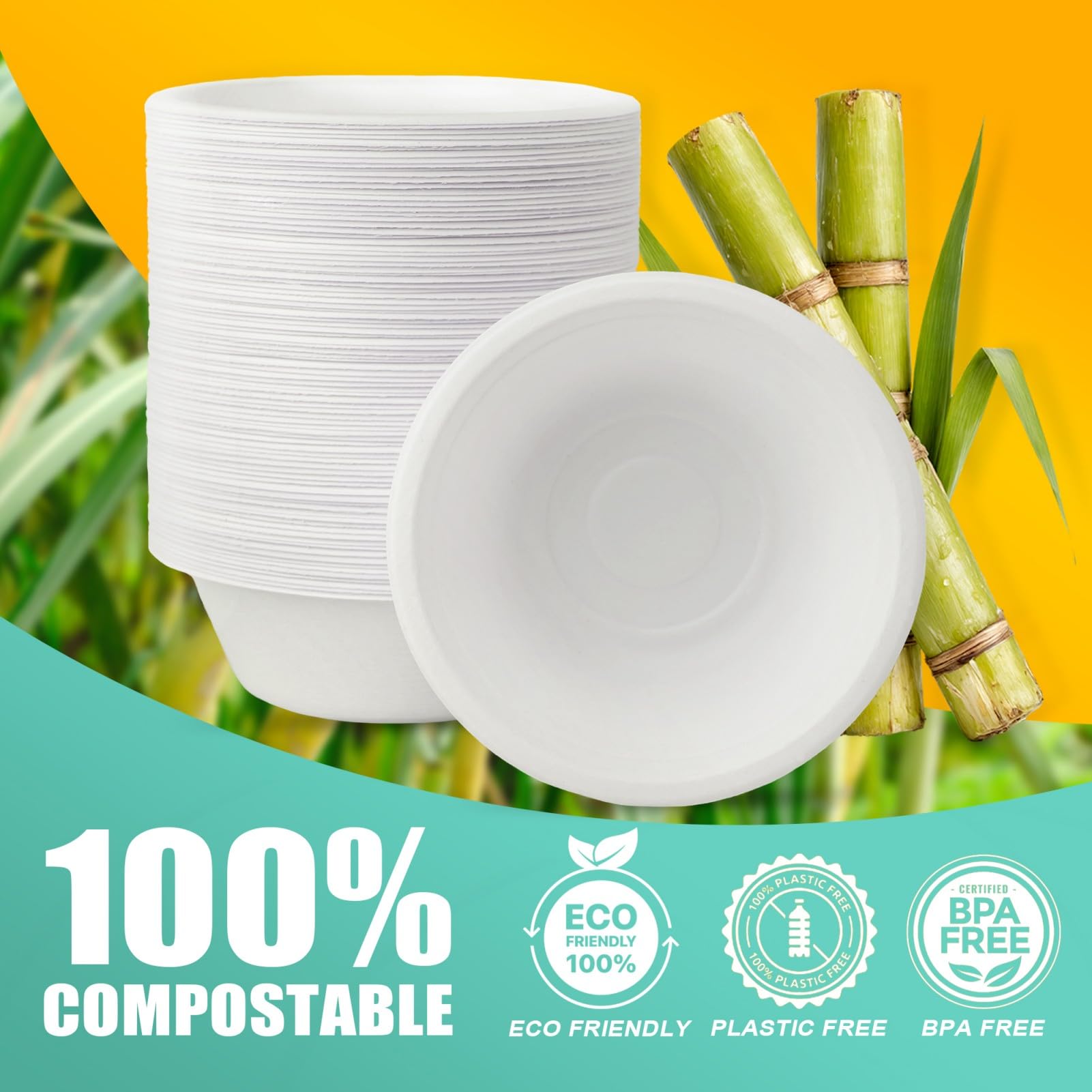 Eco-Friendly Paper Bowls - 200 Count -6