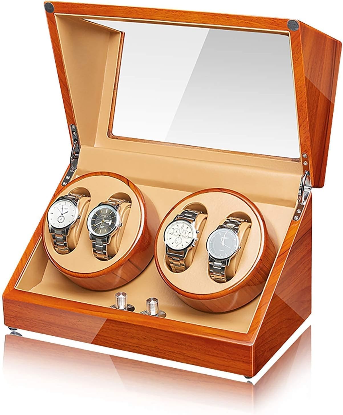 FENOKD Watch Winder Apple Wood Watch Winding Box Household Watch Shaker Automatic Mechanical Watches Winder High-end Solid Wood