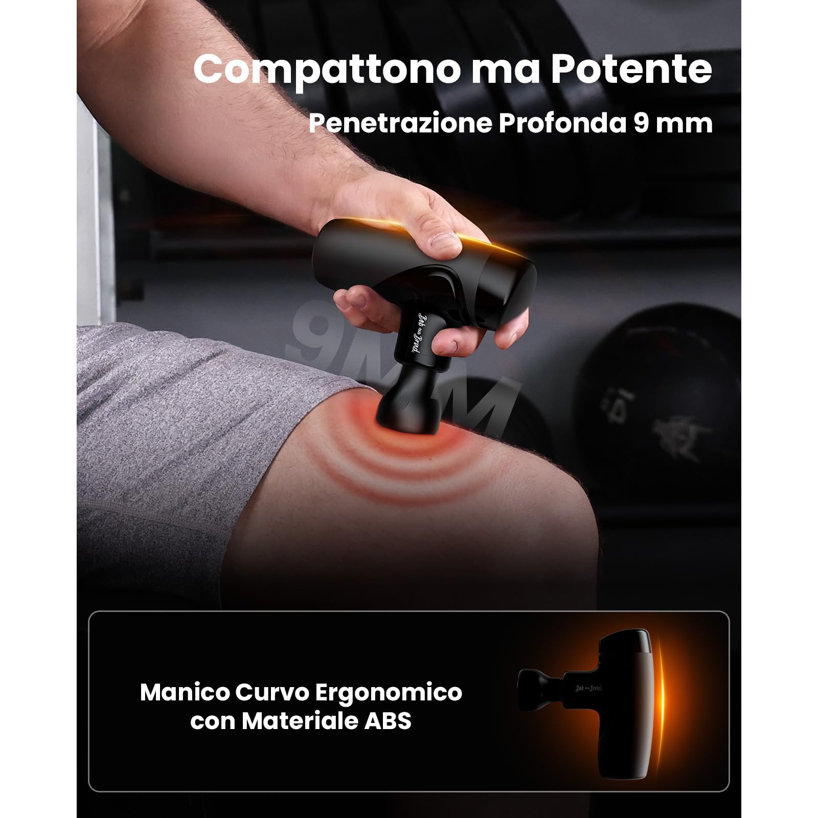 Pistola Massaggio Muscolare con Terapia Termica - Bob and Brad M7 Plus Massaggiatore Muscolare Profondo - Pistola per Massaggi a Percussioni per Alleviare Dolore e Tensioni Muscolari